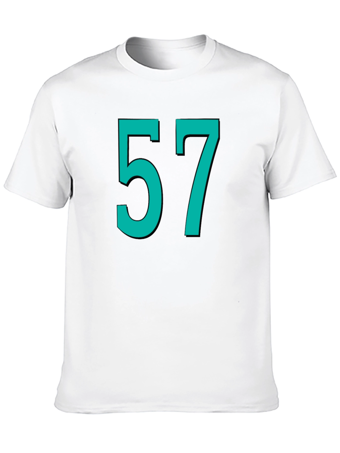 Lucky Number 57 Graphic Tee - Black Cotton T-Shirt