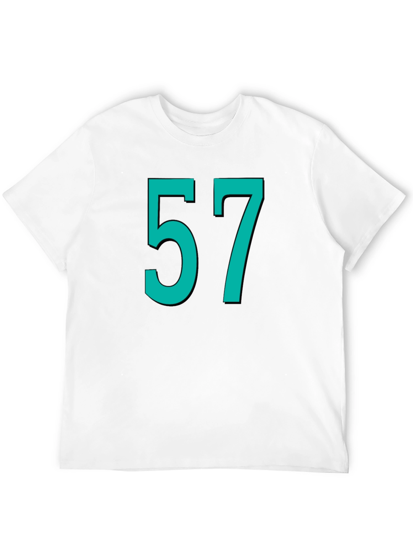 Lucky Number 57 Graphic Tee - Black Cotton T-Shirt