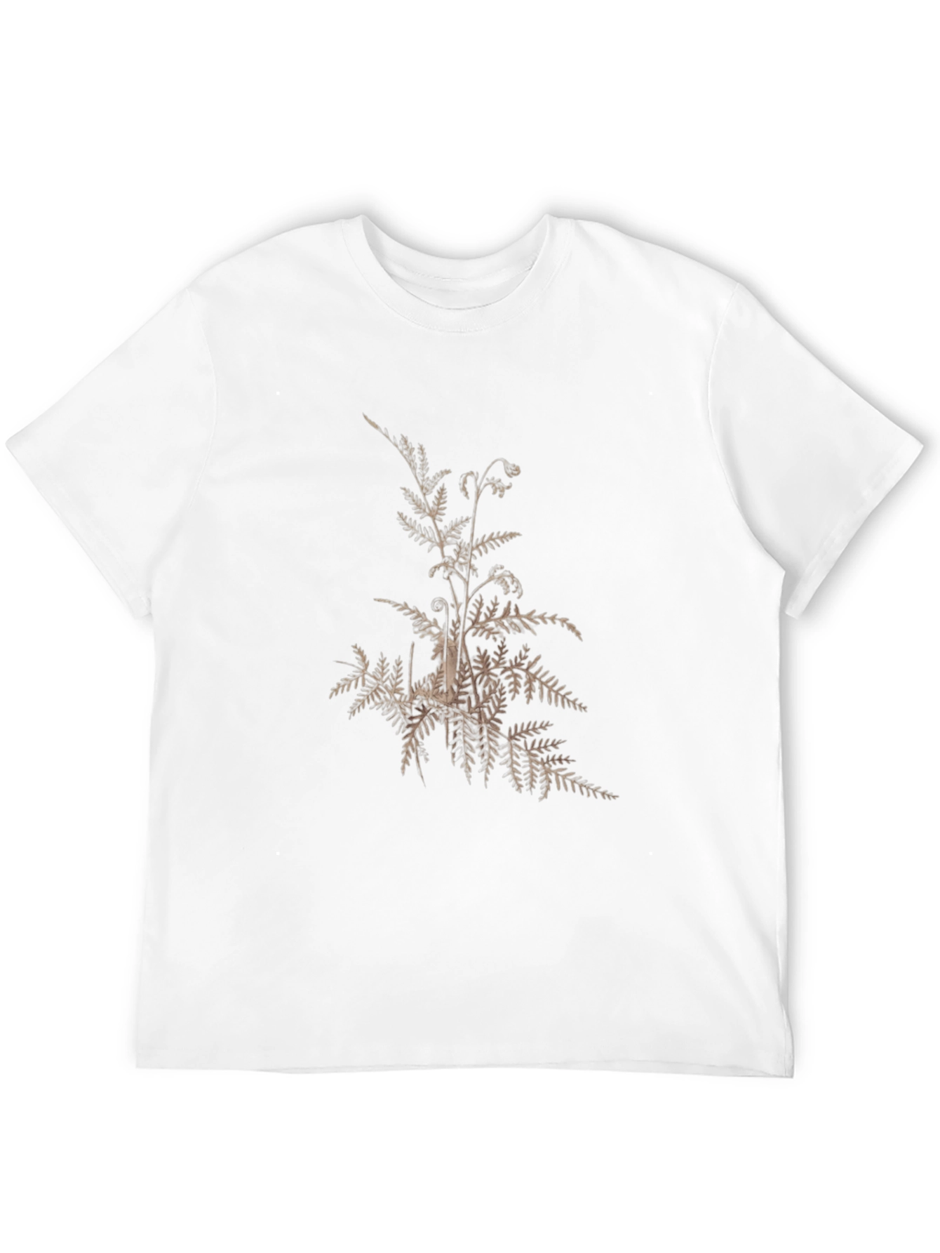 Botanical Fern Print T-Shirt - Black
