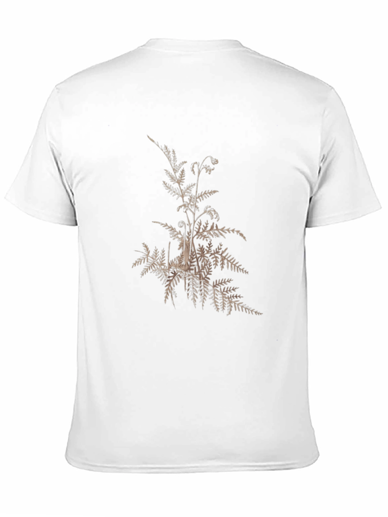 Botanical Fern Print T-Shirt - Black