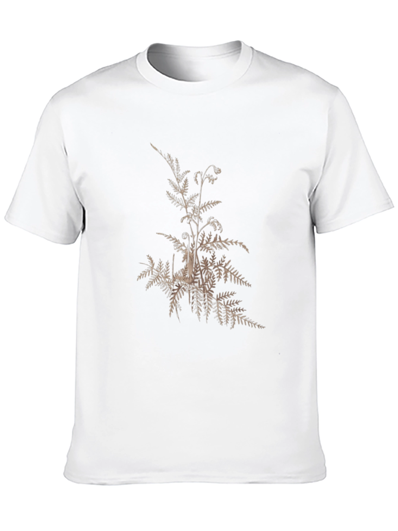 Botanical Fern Print T-Shirt - Black