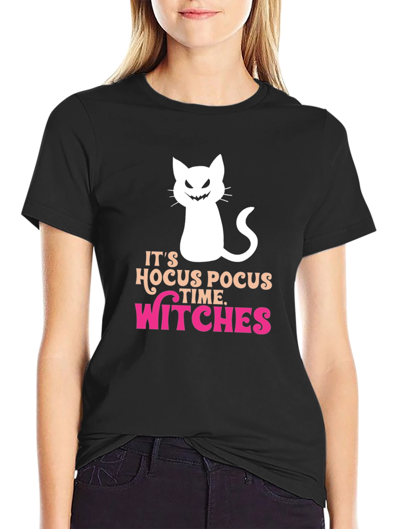 Hocus Pocus Witches Time T-Shirt Halloween Cat Tee
