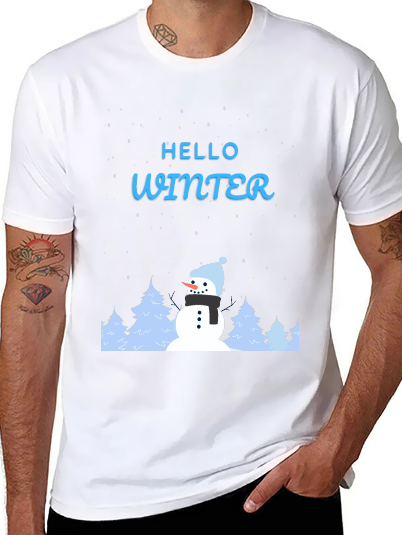 Hello Winter Snowman Graphic Tee