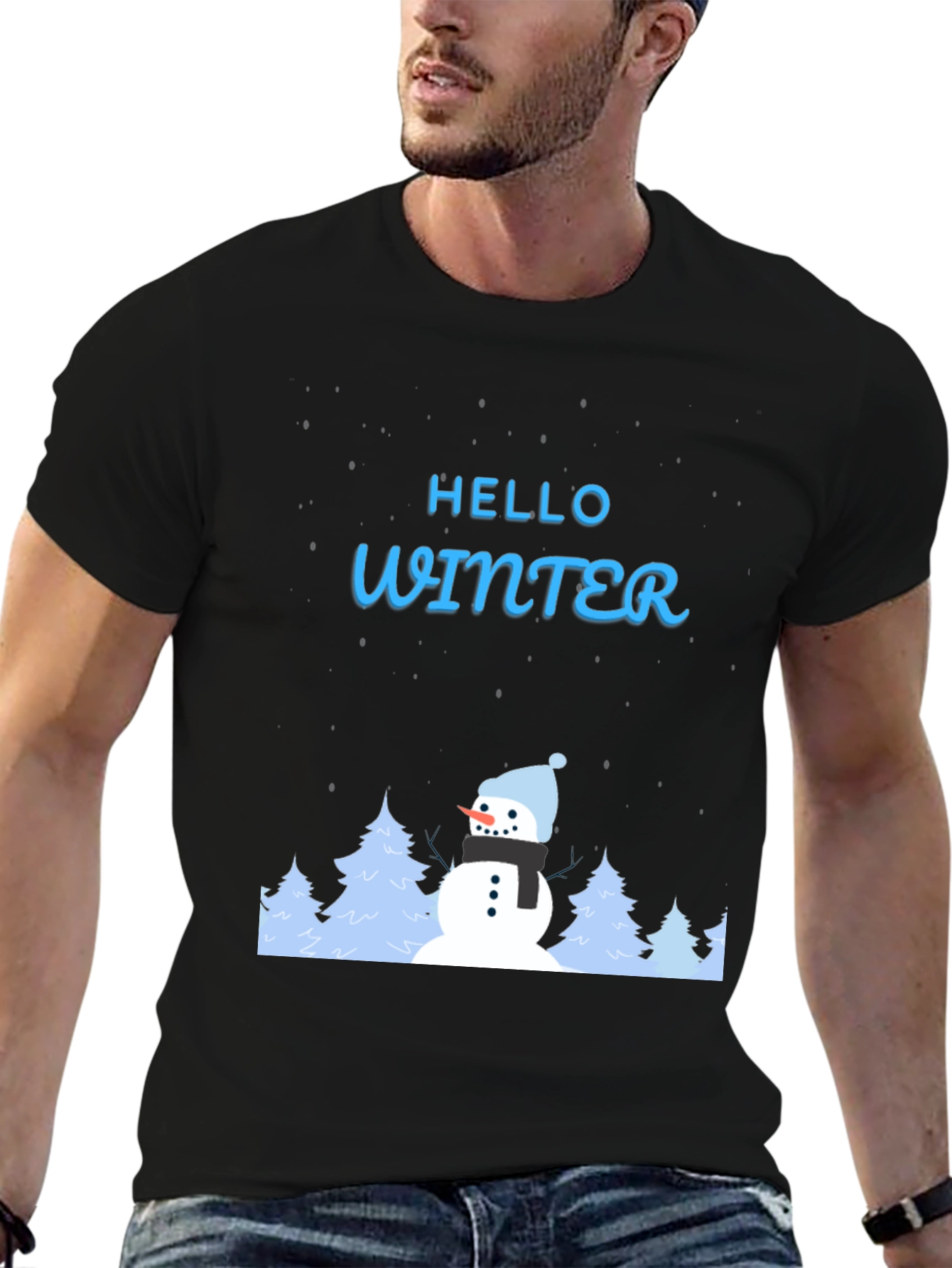 Hello Winter Snowman Graphic Tee