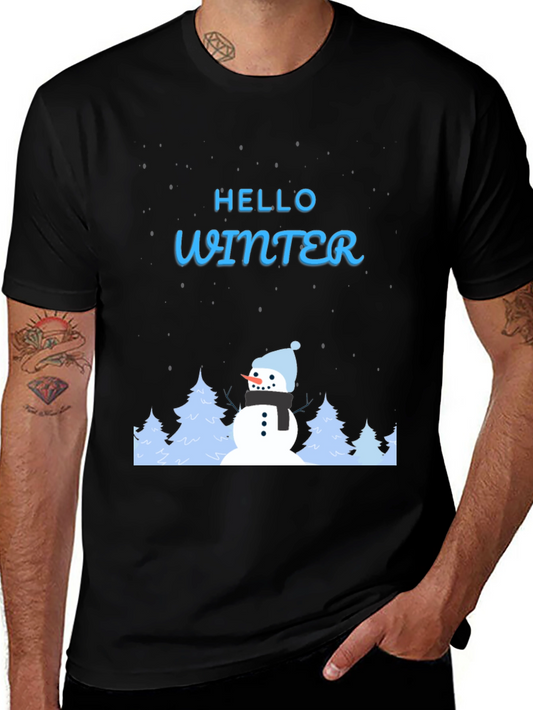 Hello Winter Snowman Graphic Tee
