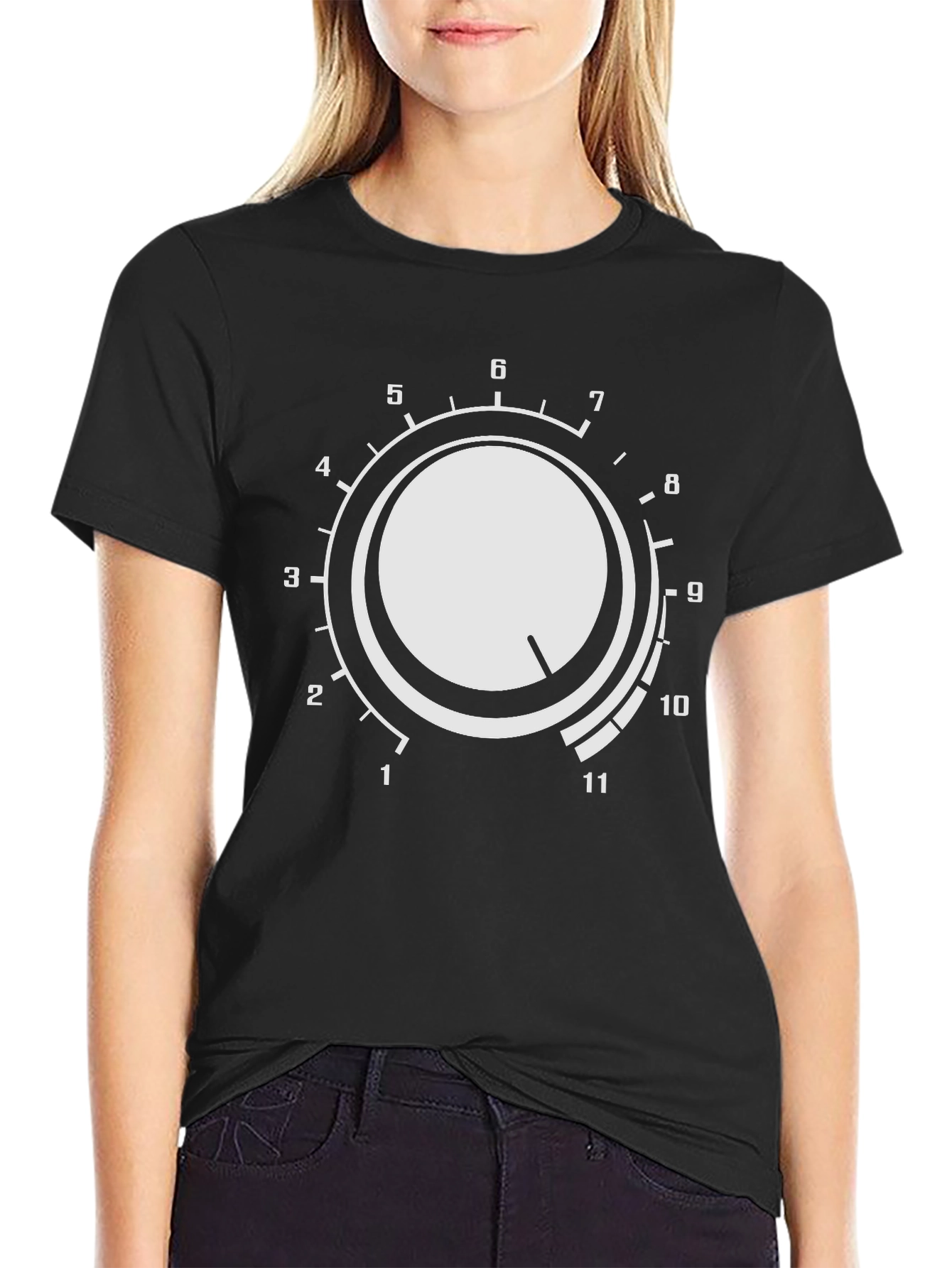 Volume Knob Graphic Tee - Black Cotton T-Shirt