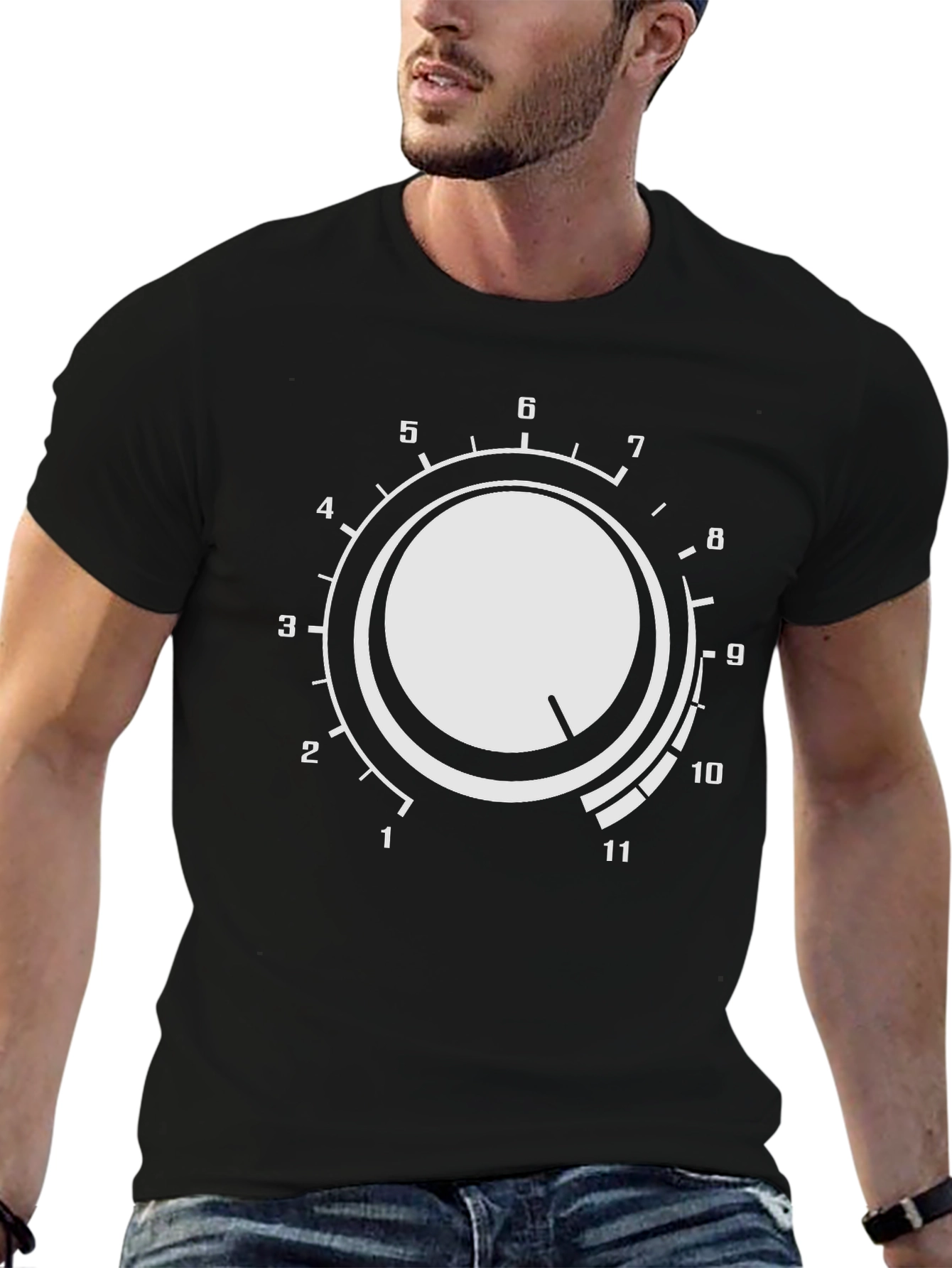 Volume Knob Graphic Tee - Black Cotton T-Shirt