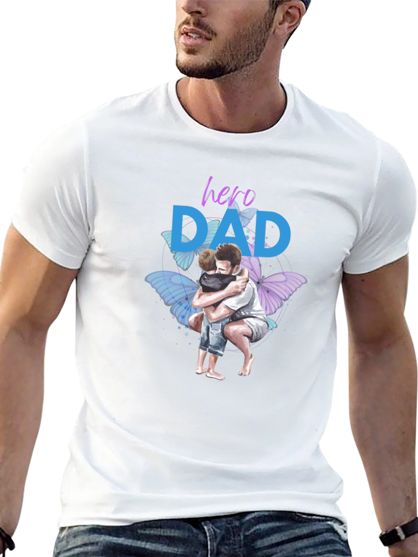 Hero Dad T-Shirt Fathers Day Gift