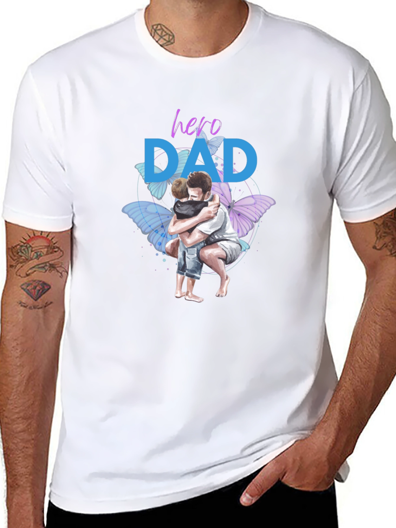 Hero Dad T-Shirt Fathers Day Gift