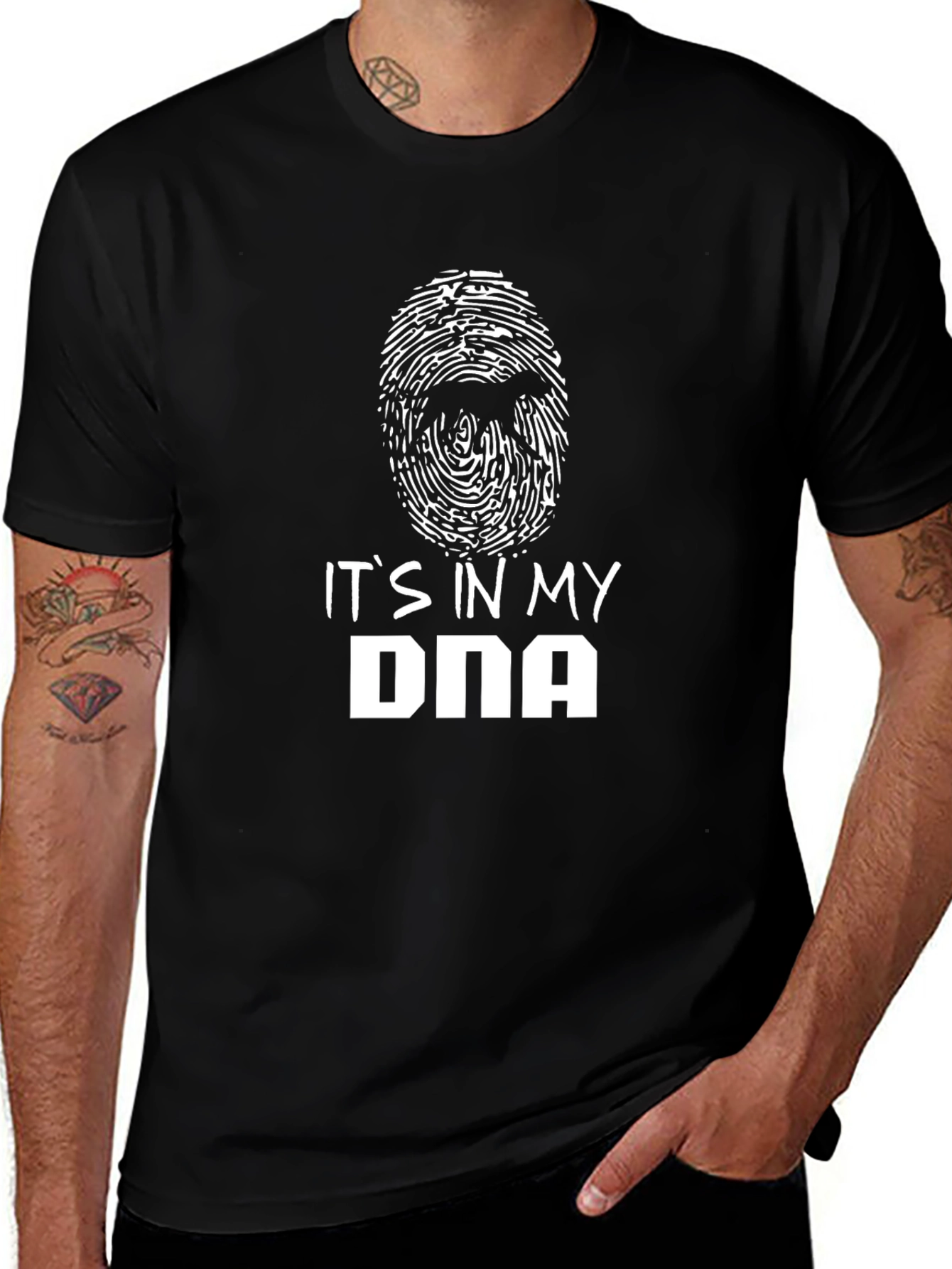 DNA Graphic Print Crew Neck T-Shirt