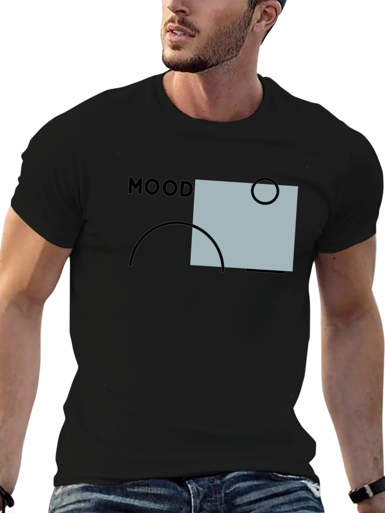 Mood Graphic Print Black T-Shirt