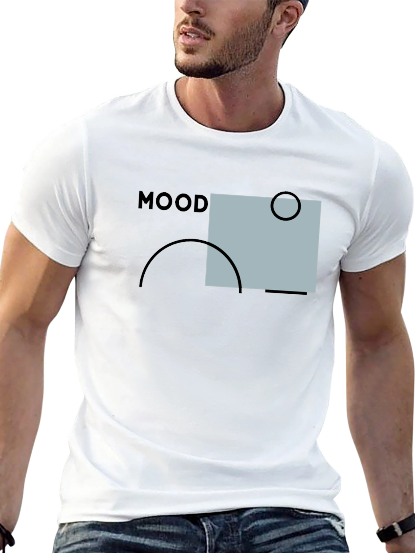 Mood Graphic Print Black T-Shirt