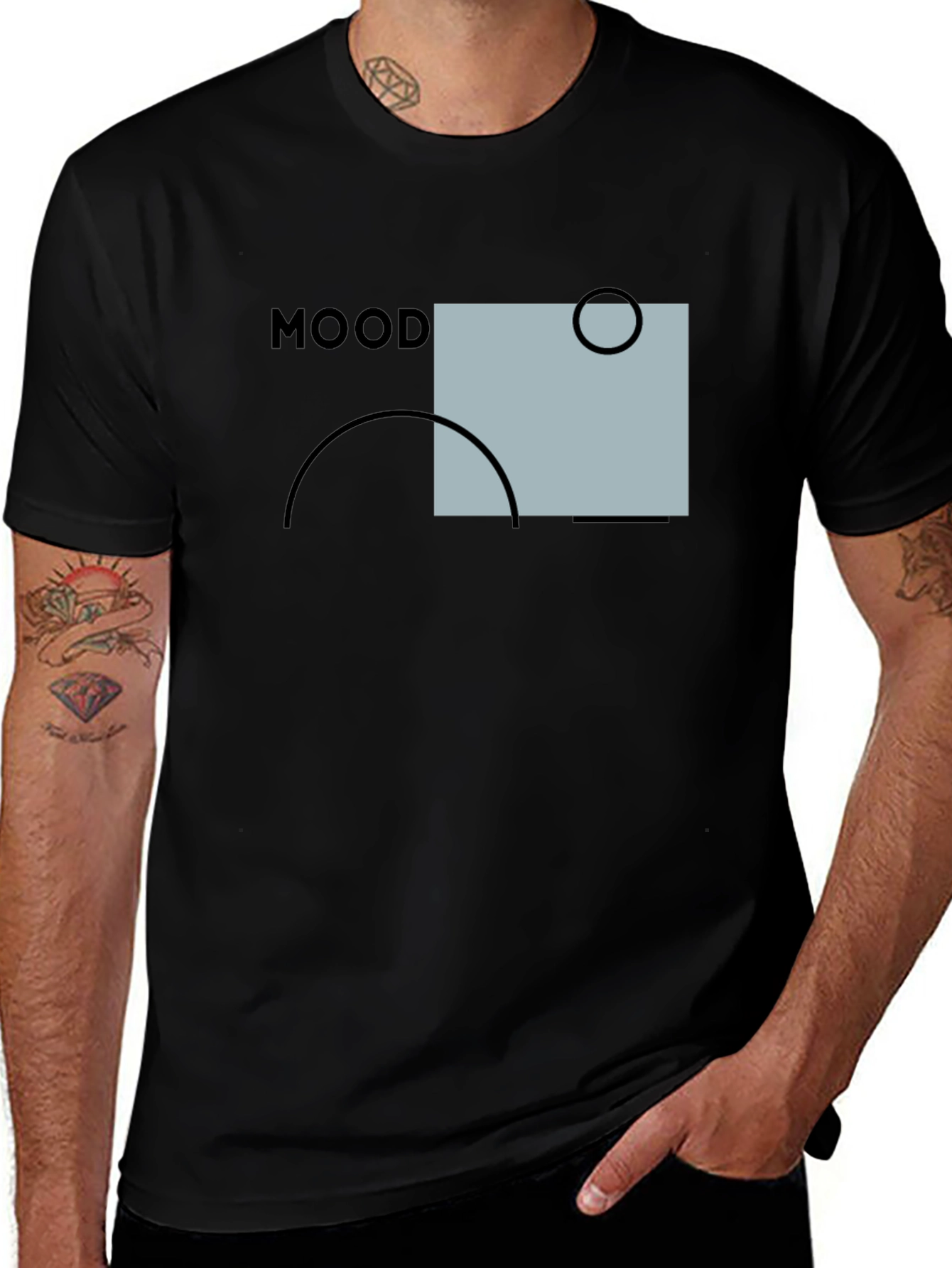 Mood Graphic Print Black T-Shirt