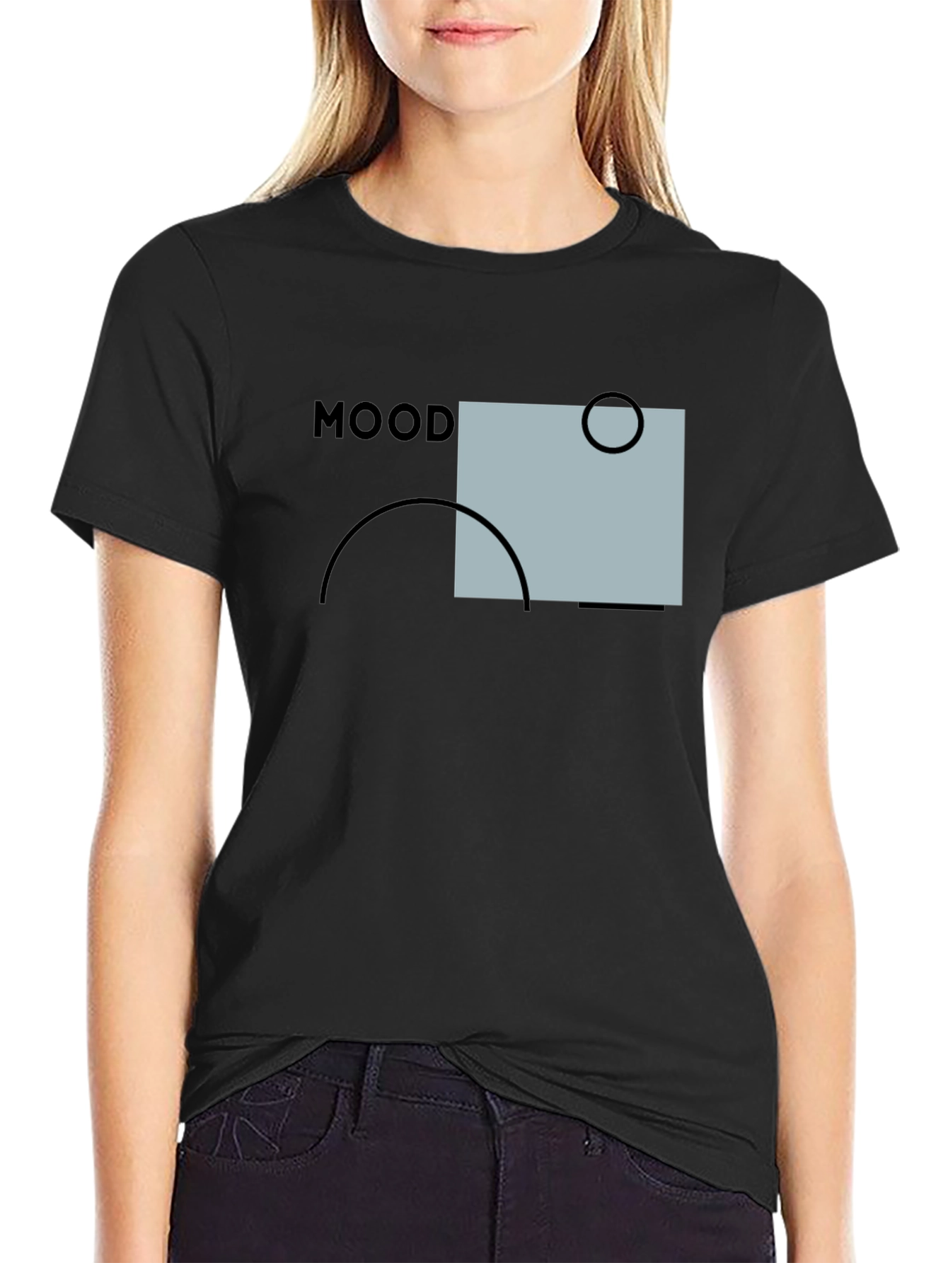 Mood Graphic Print Black T-Shirt