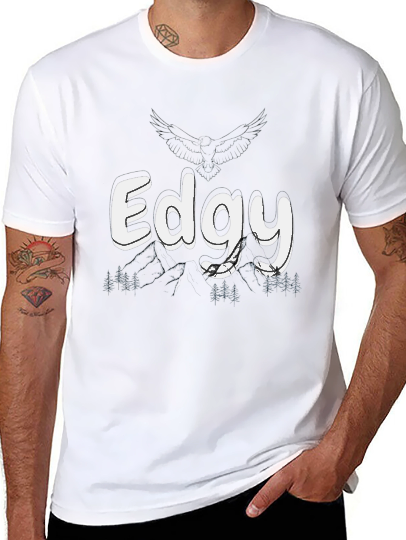 Edgy Graphic Print Black T-Shirt