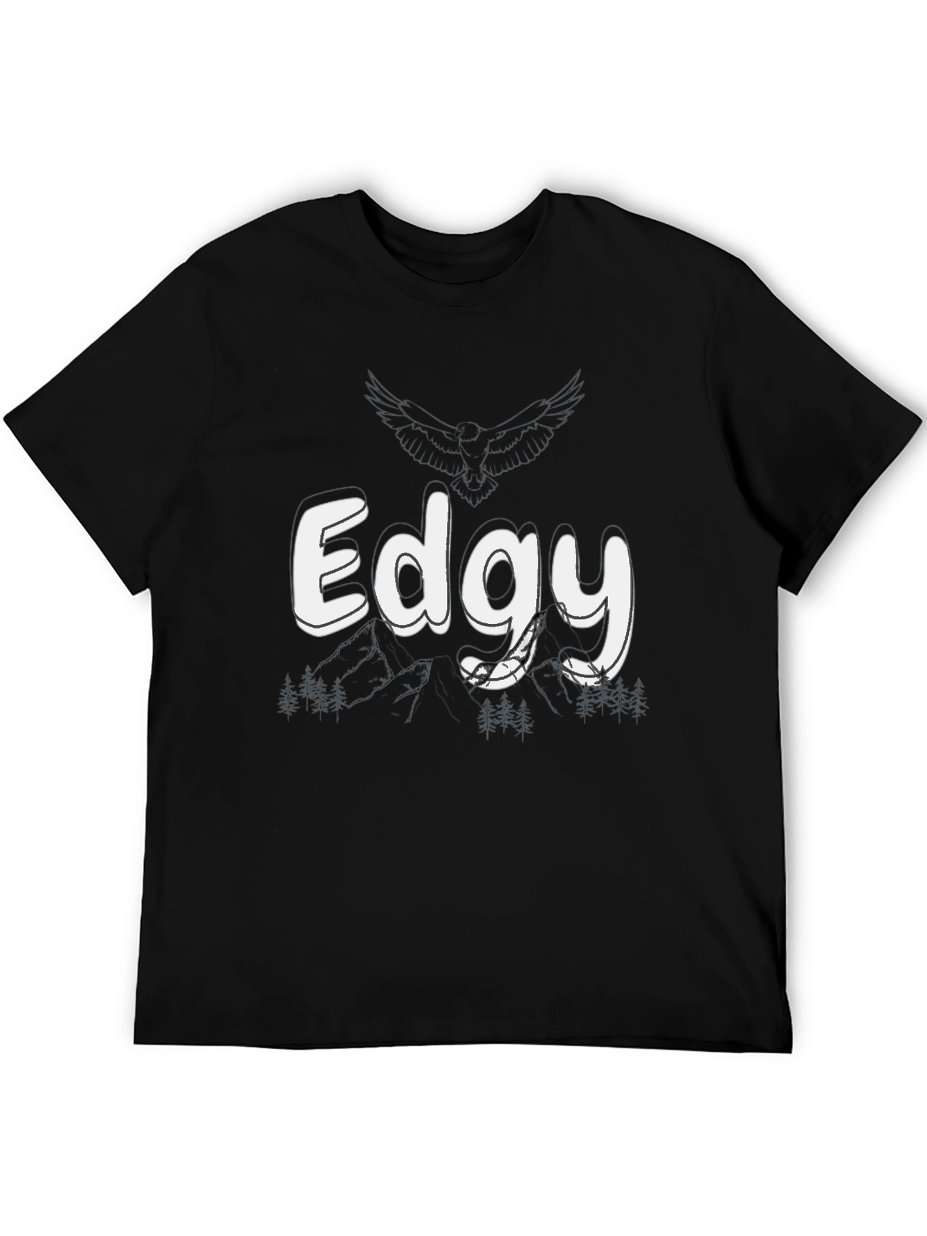 Edgy Graphic Print Black T-Shirt