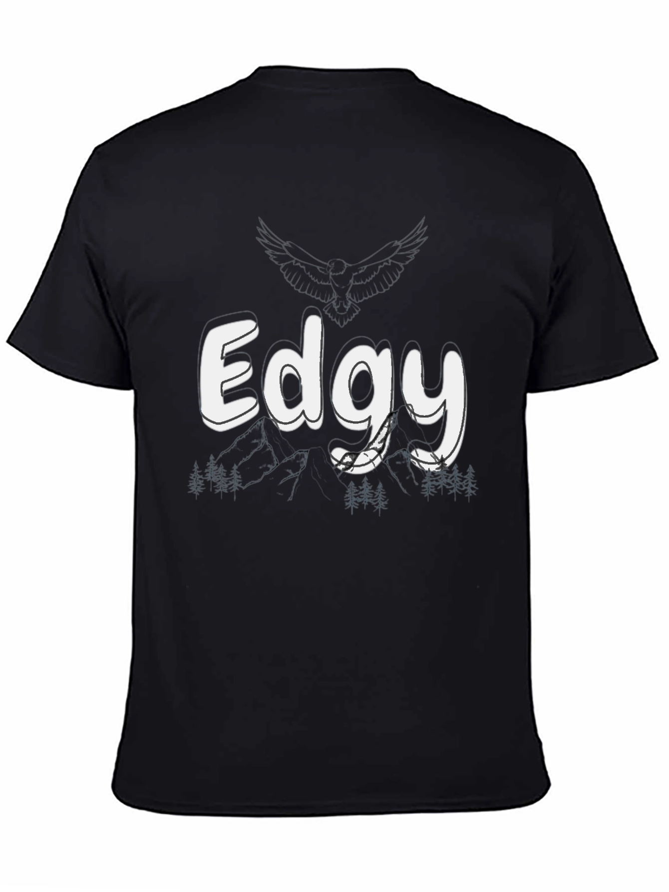 Edgy Graphic Print Black T-Shirt