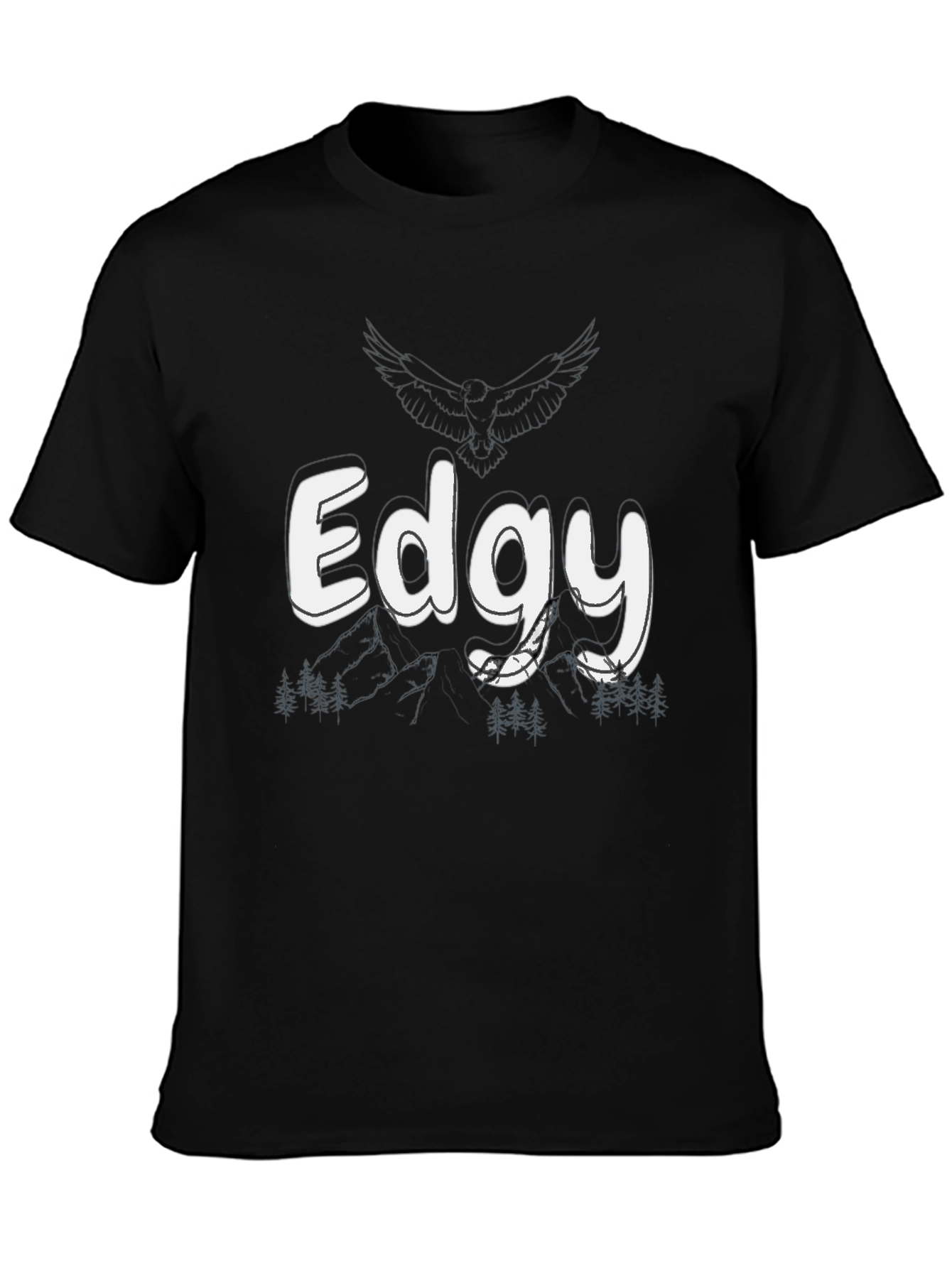Edgy Graphic Print Black T-Shirt