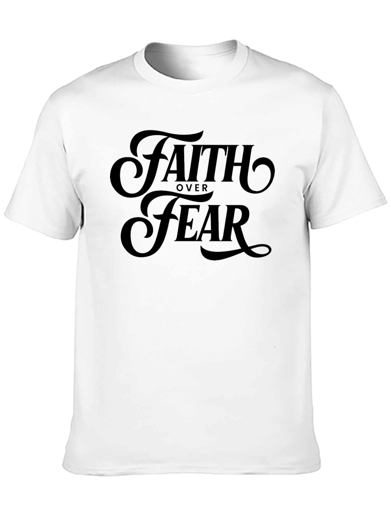 Faith Over Fear Black Graphic T-Shirt