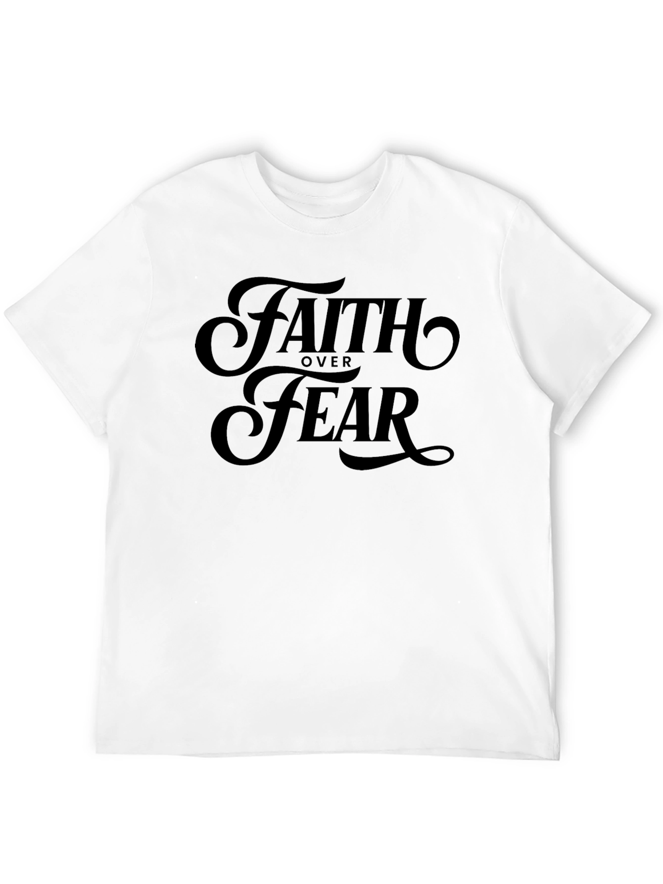 Faith Over Fear Black Graphic T-Shirt