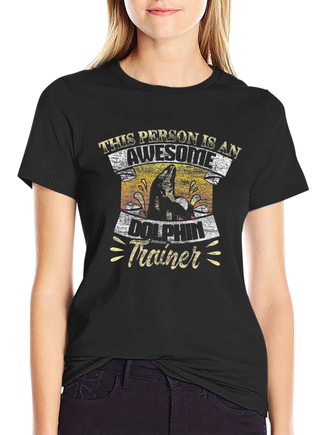 Awesome Dolphin Trainer T-Shirt Black