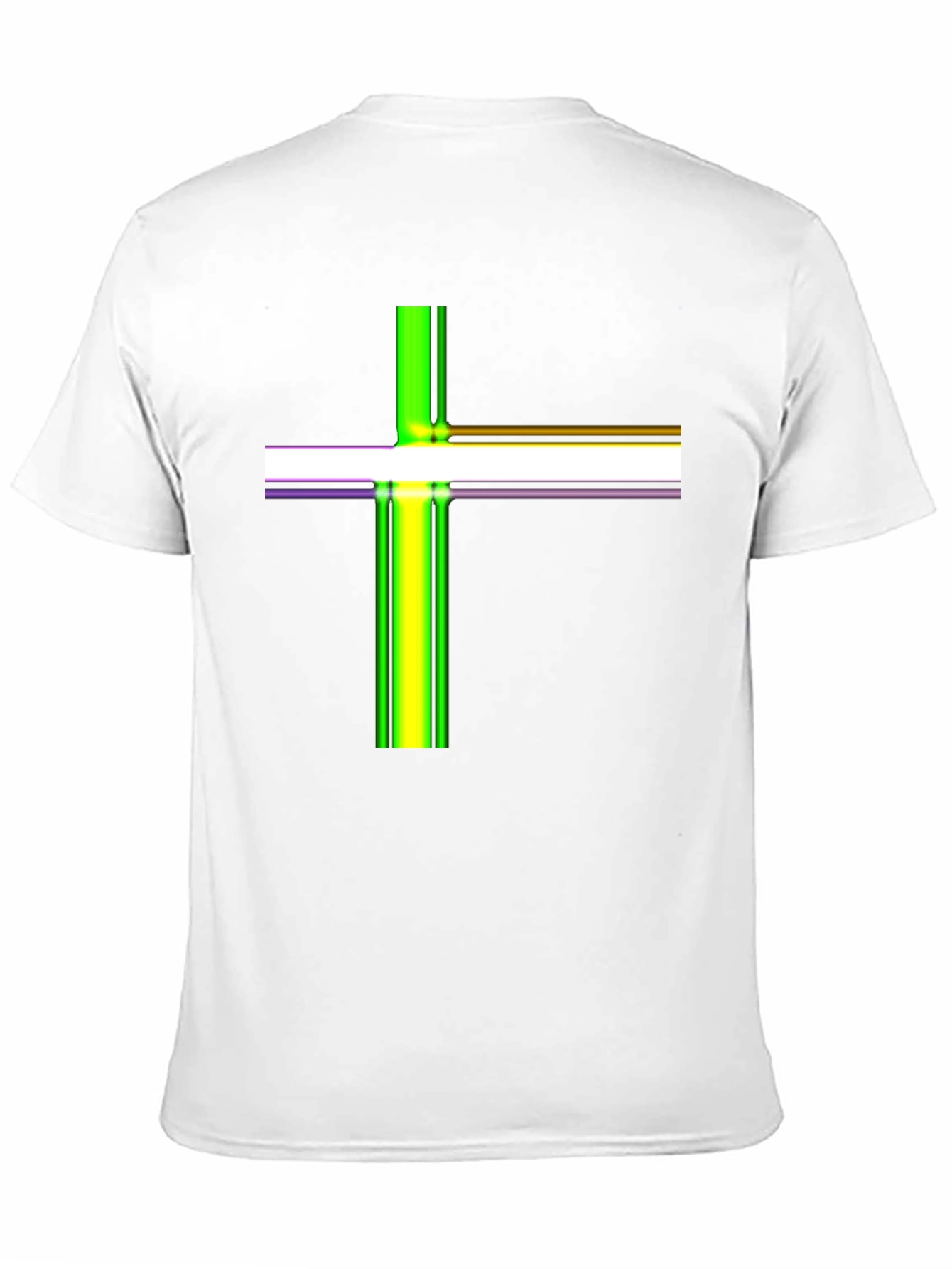Striped Cross Graphic Black T-Shirt