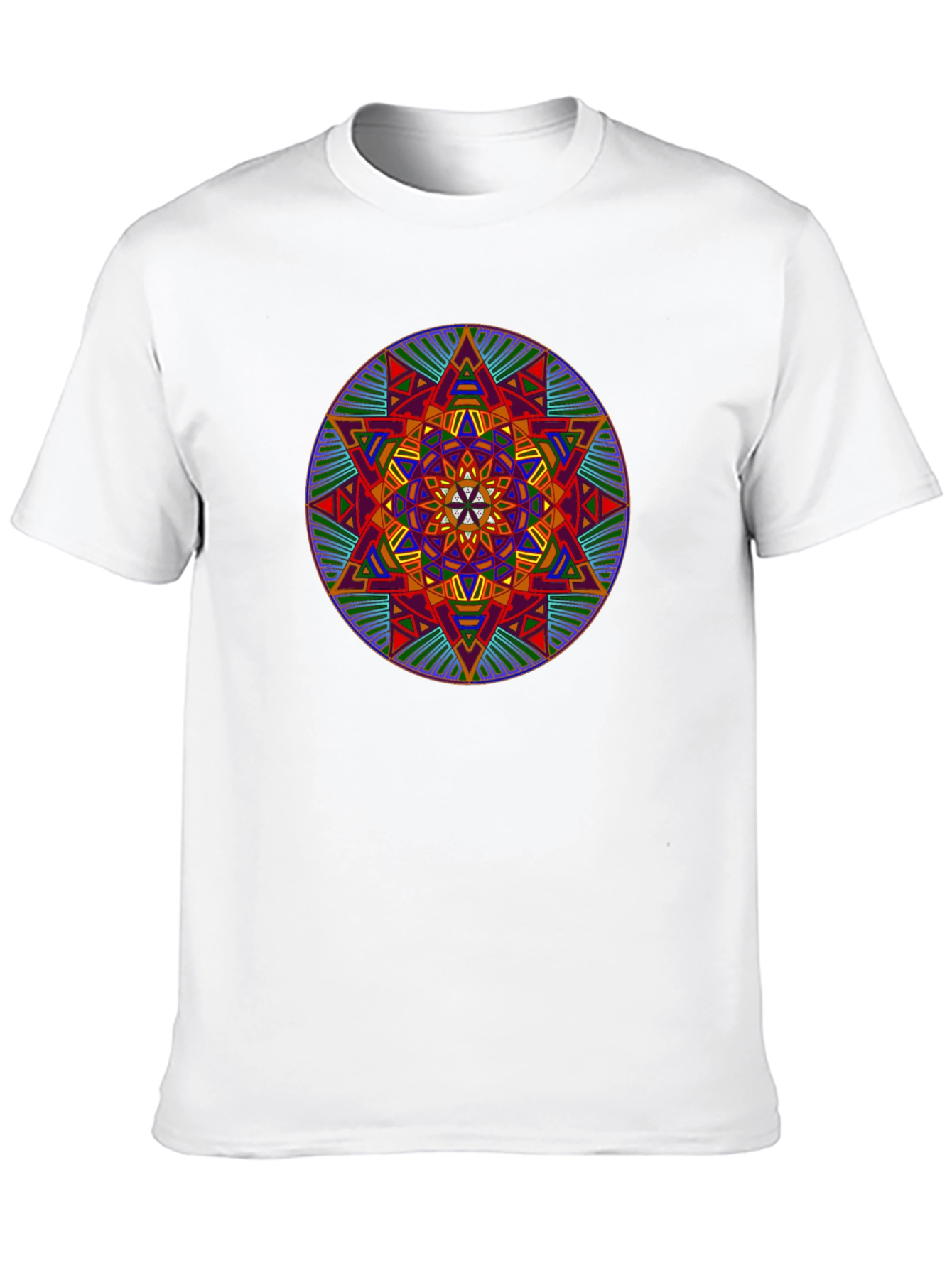 Geometric Mandala Graphic Print Black T-Shirt