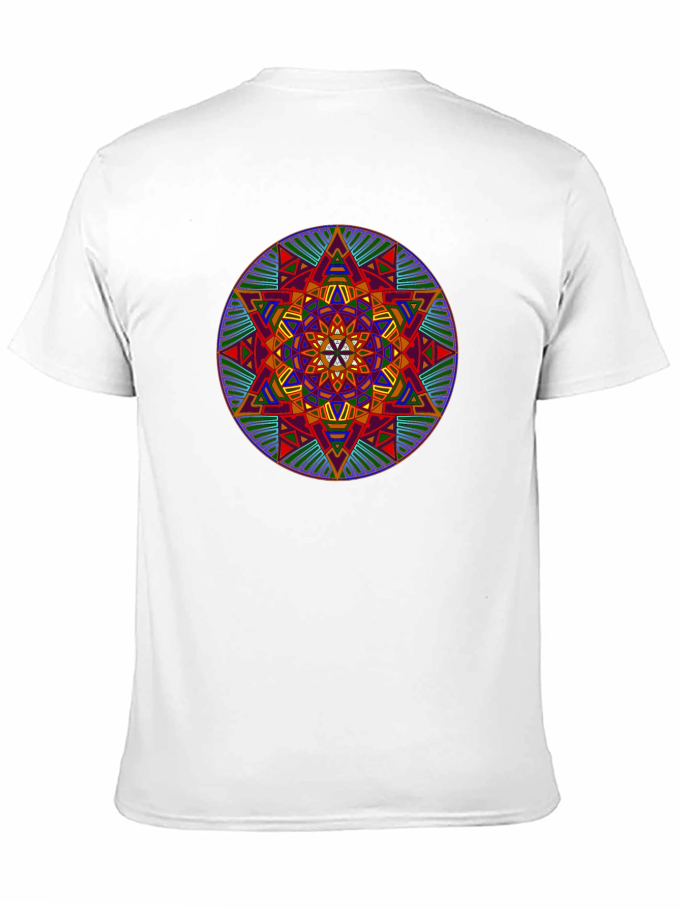 Geometric Mandala Graphic Print Black T-Shirt