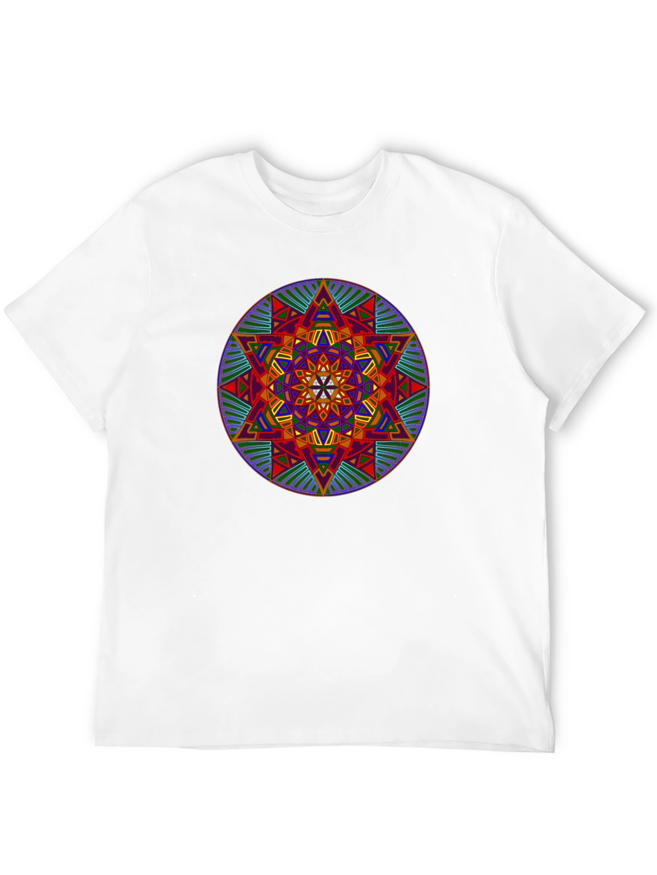 Geometric Mandala Graphic Print Black T-Shirt