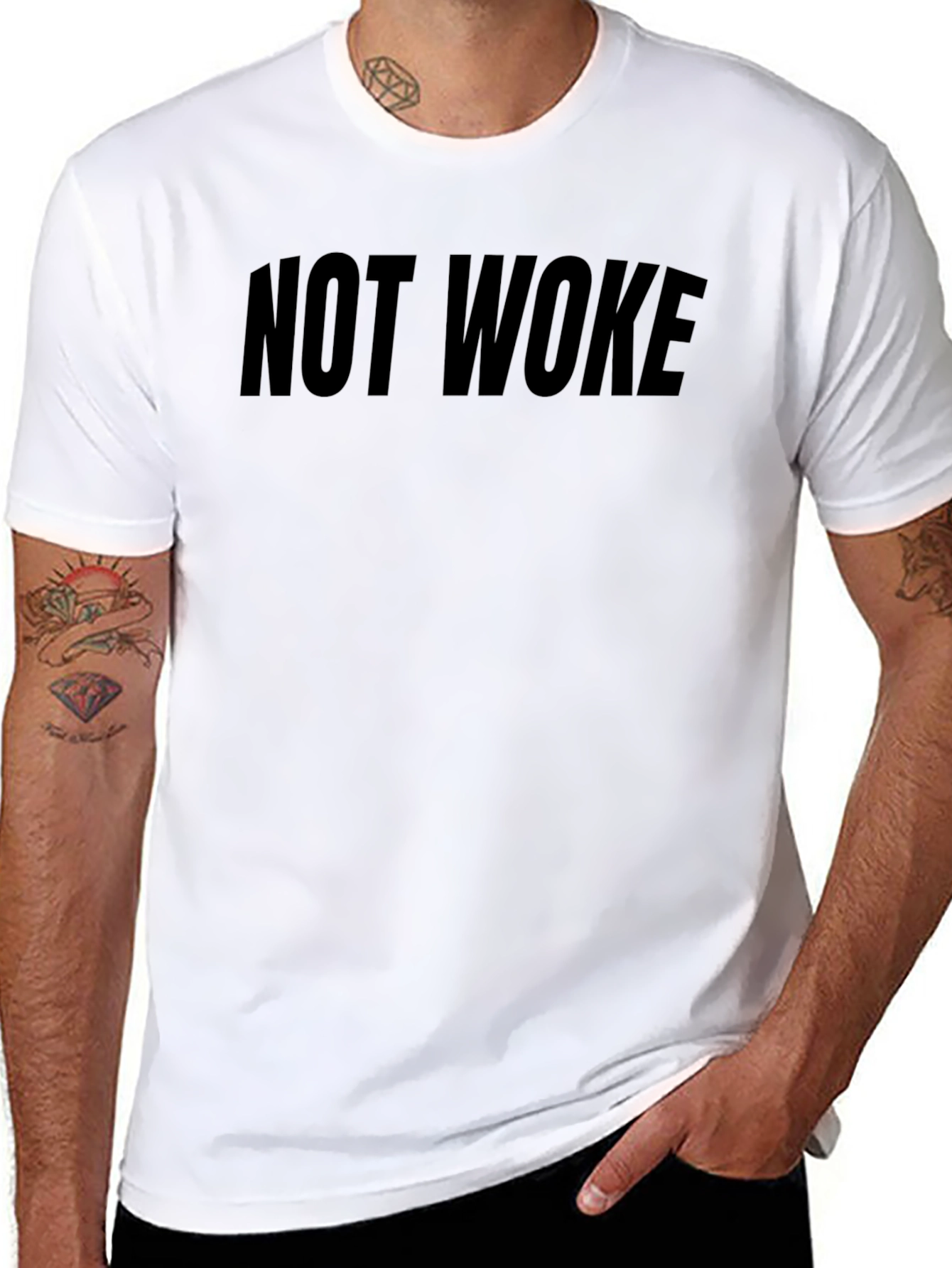 Not Woke Graphic Tee - Bold Statement T-Shirt