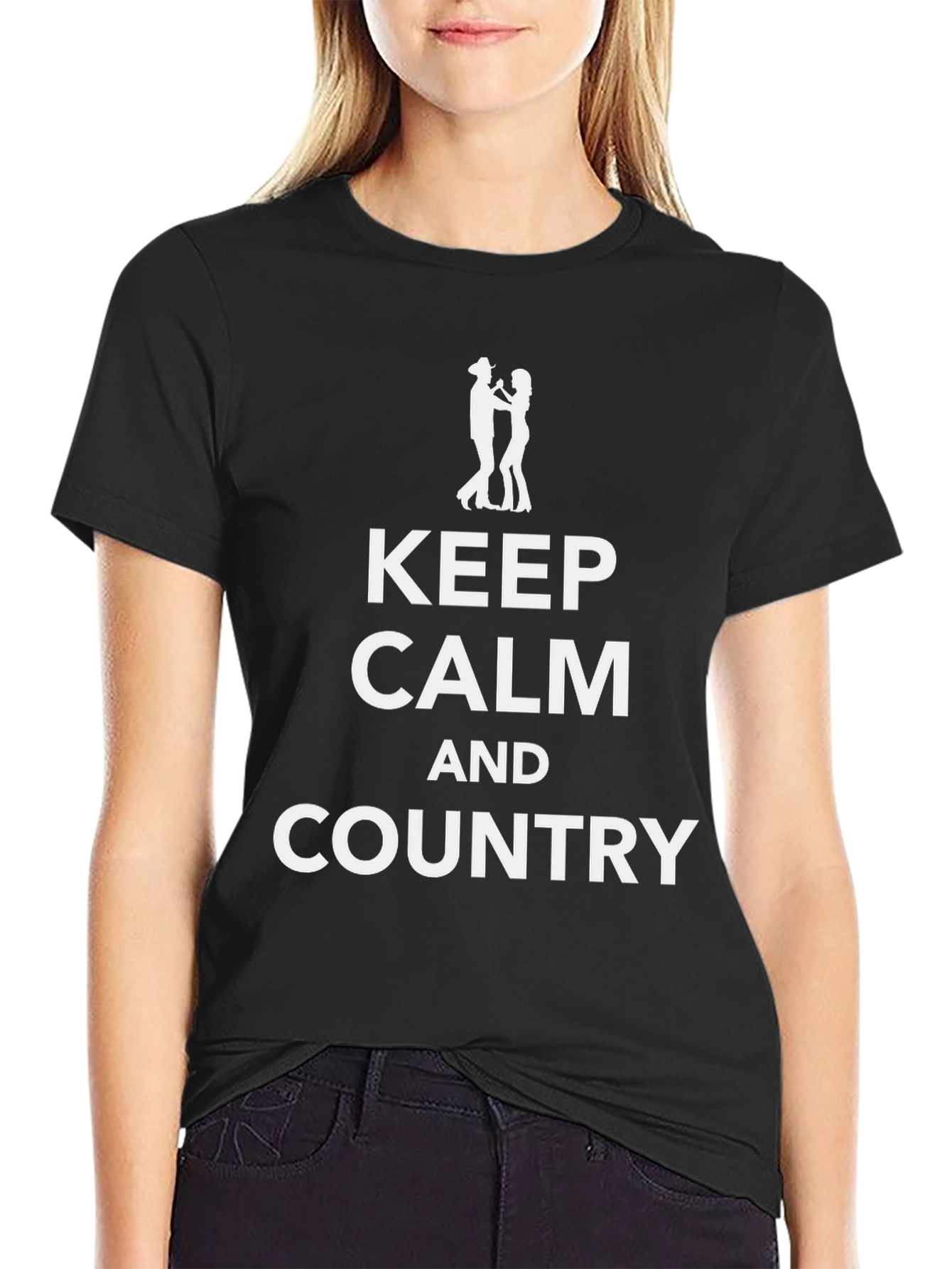 Keep Calm and Country Black T-Shirt