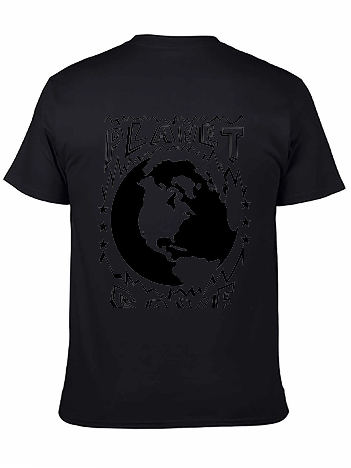 Planet Earth Graphic Tee - Black Unisex T-Shirt