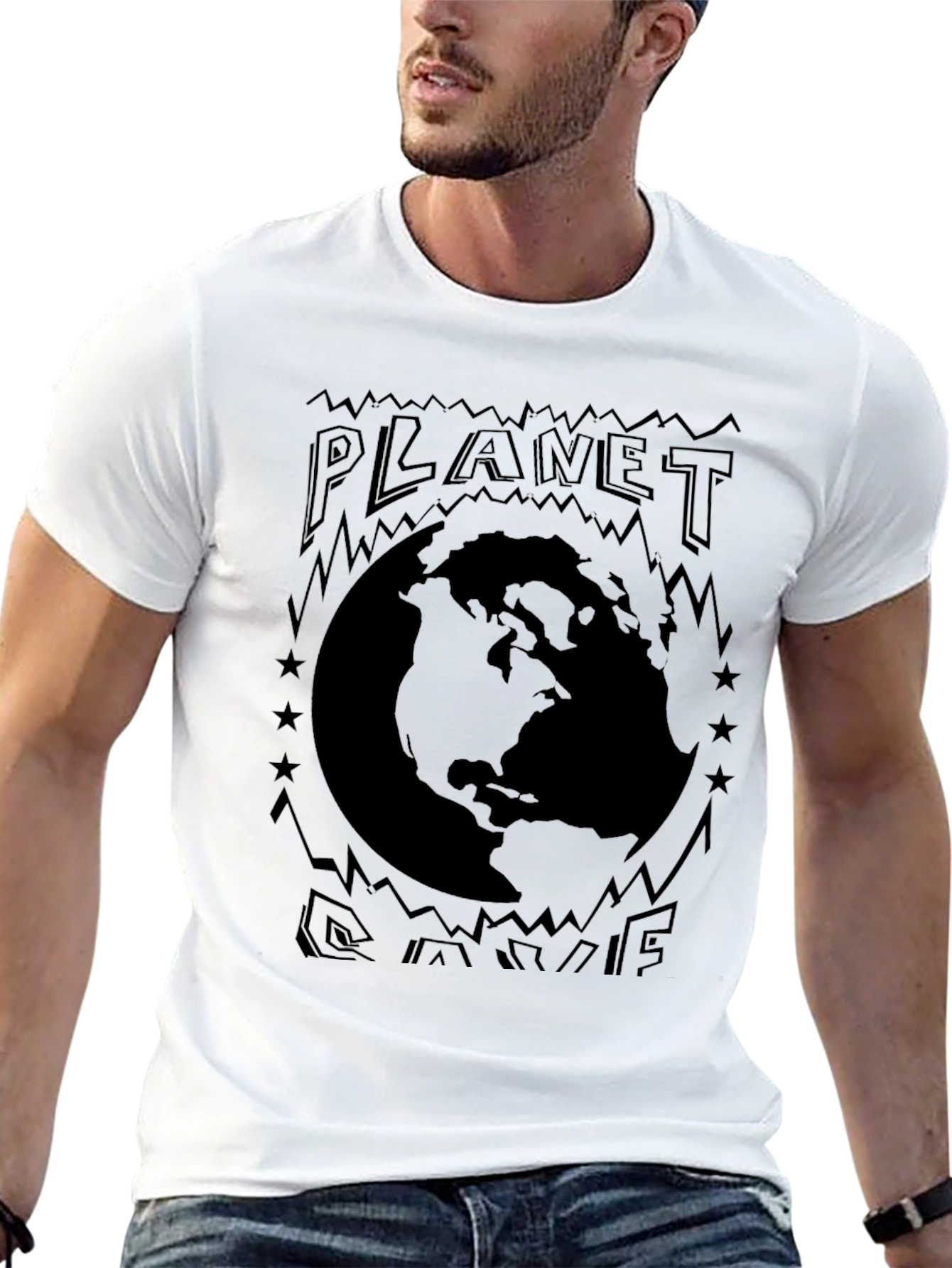 Planet Earth Graphic Tee - Black Unisex T-Shirt
