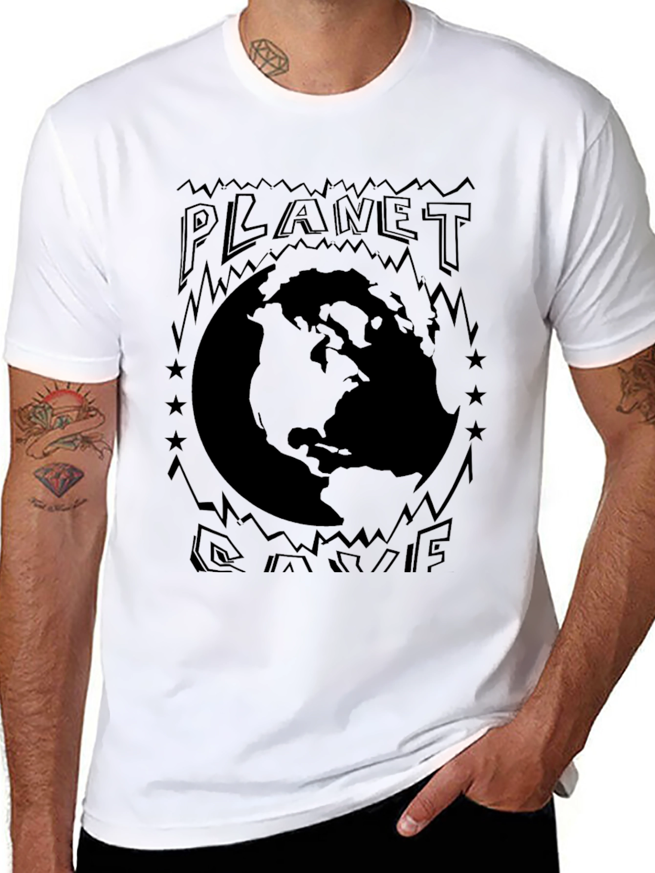 Planet Earth Graphic Tee - Black Unisex T-Shirt