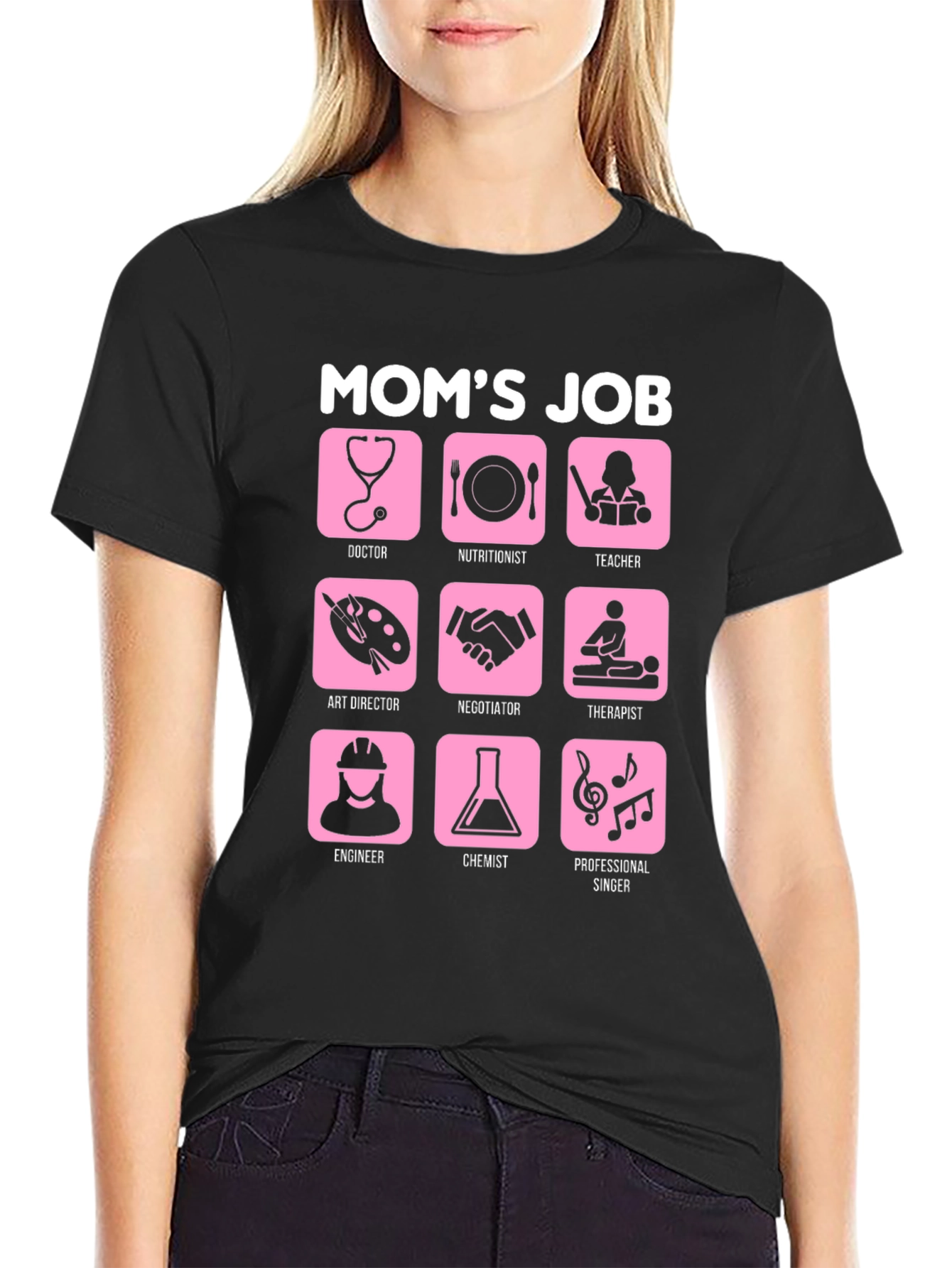 Moms Job Graphic Tee - Career Mother Tribute