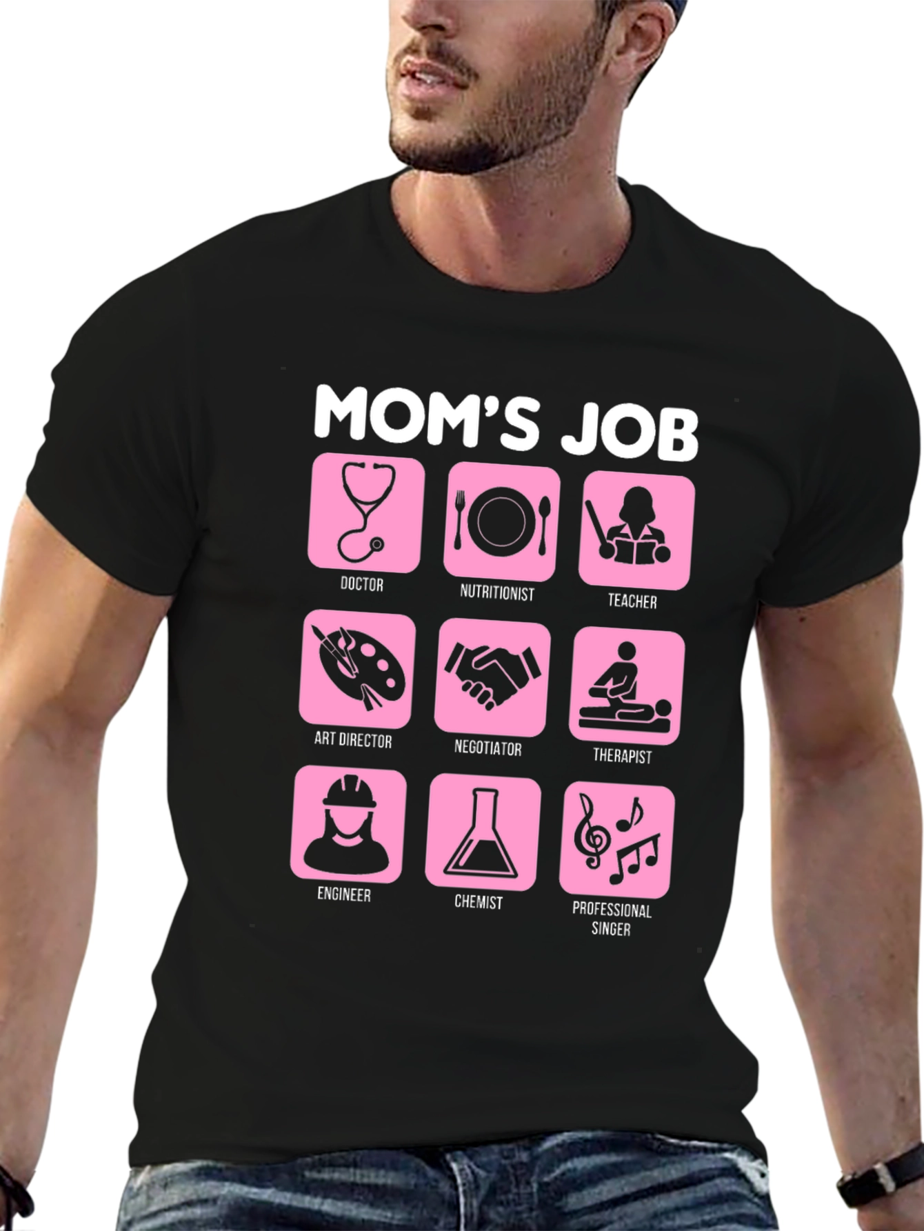 Moms Job Graphic Tee - Career Mother Tribute
