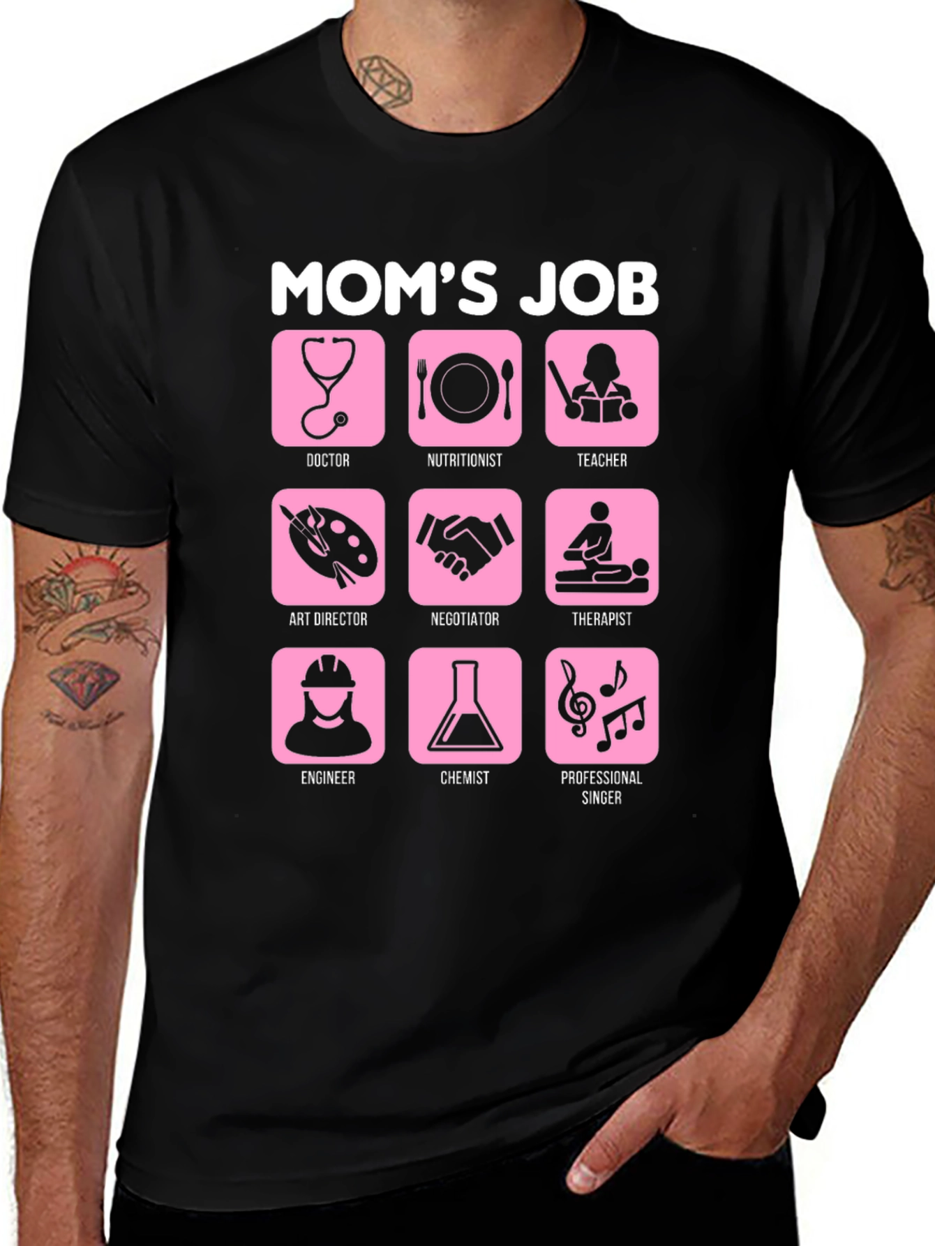 Moms Job Graphic Tee - Career Mother Tribute