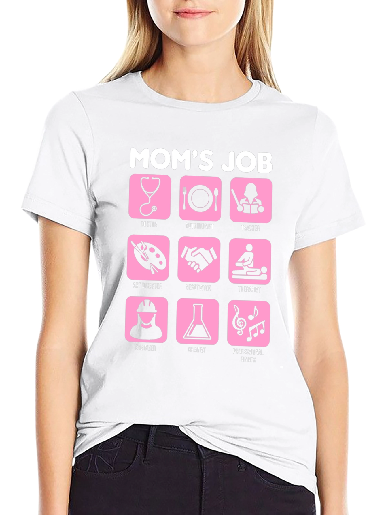 Moms Job Graphic Tee - Career Mother Tribute