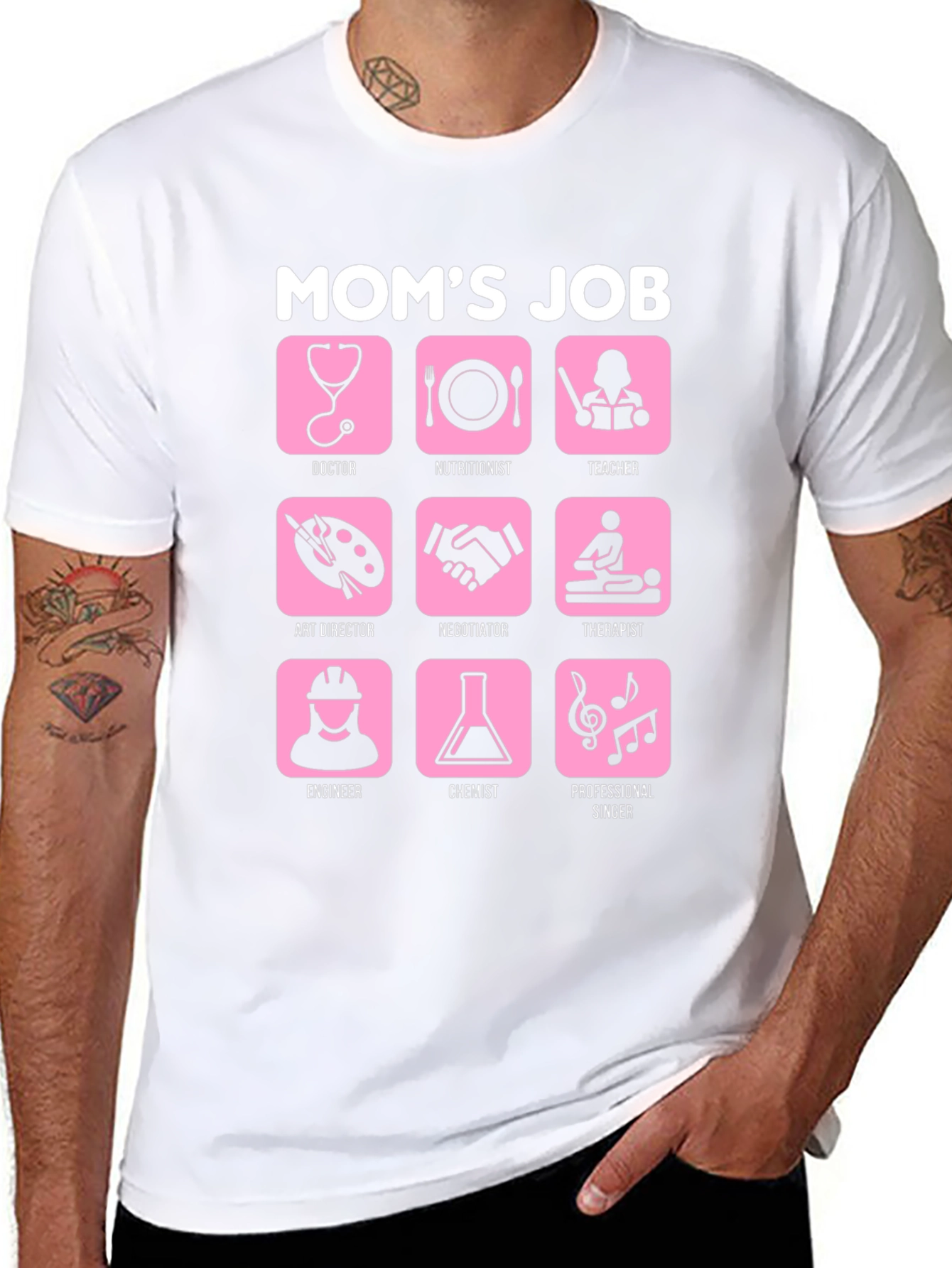 Moms Job Graphic Tee - Career Mother Tribute