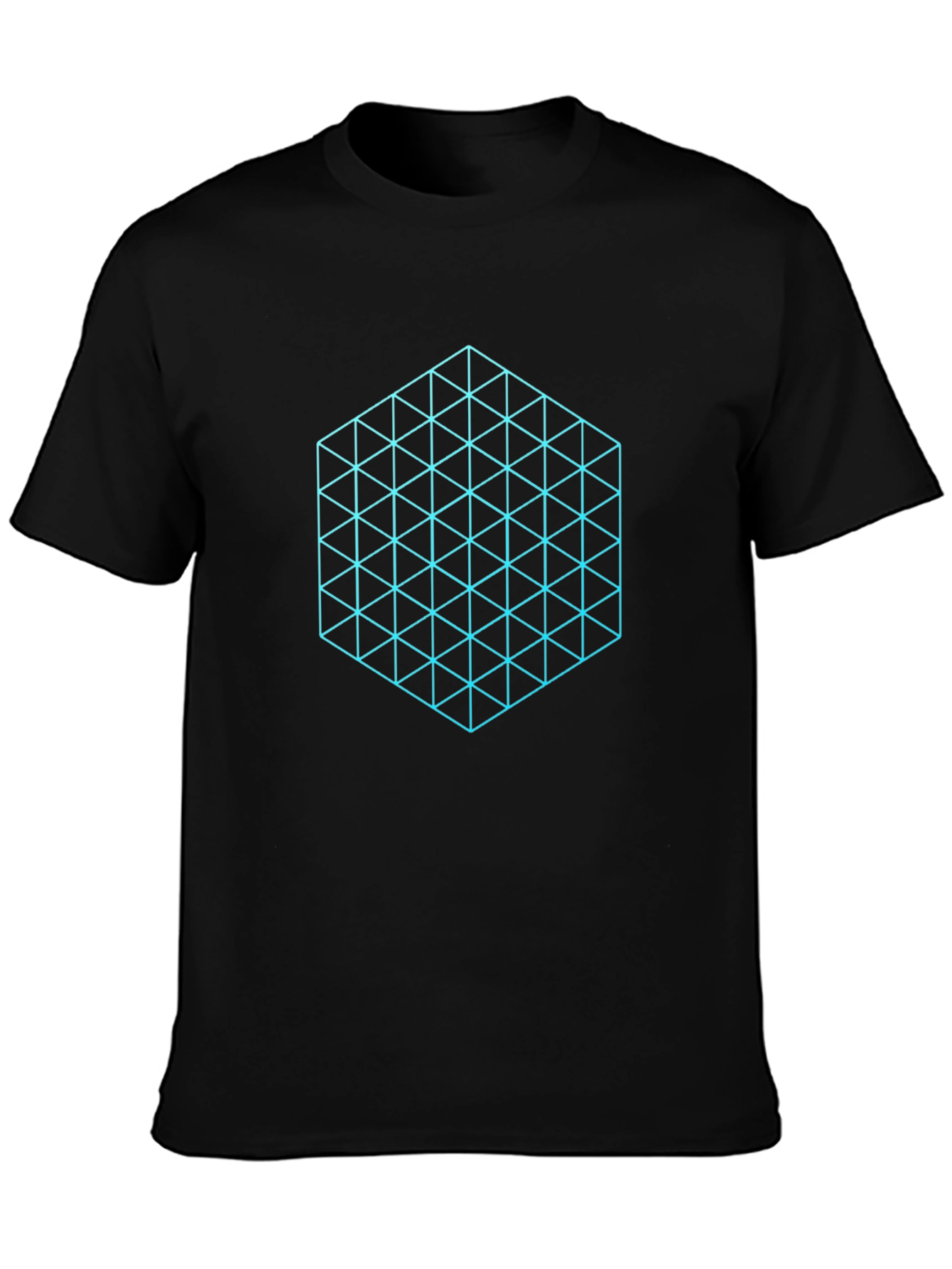Geometric Triangles Black T-Shirt