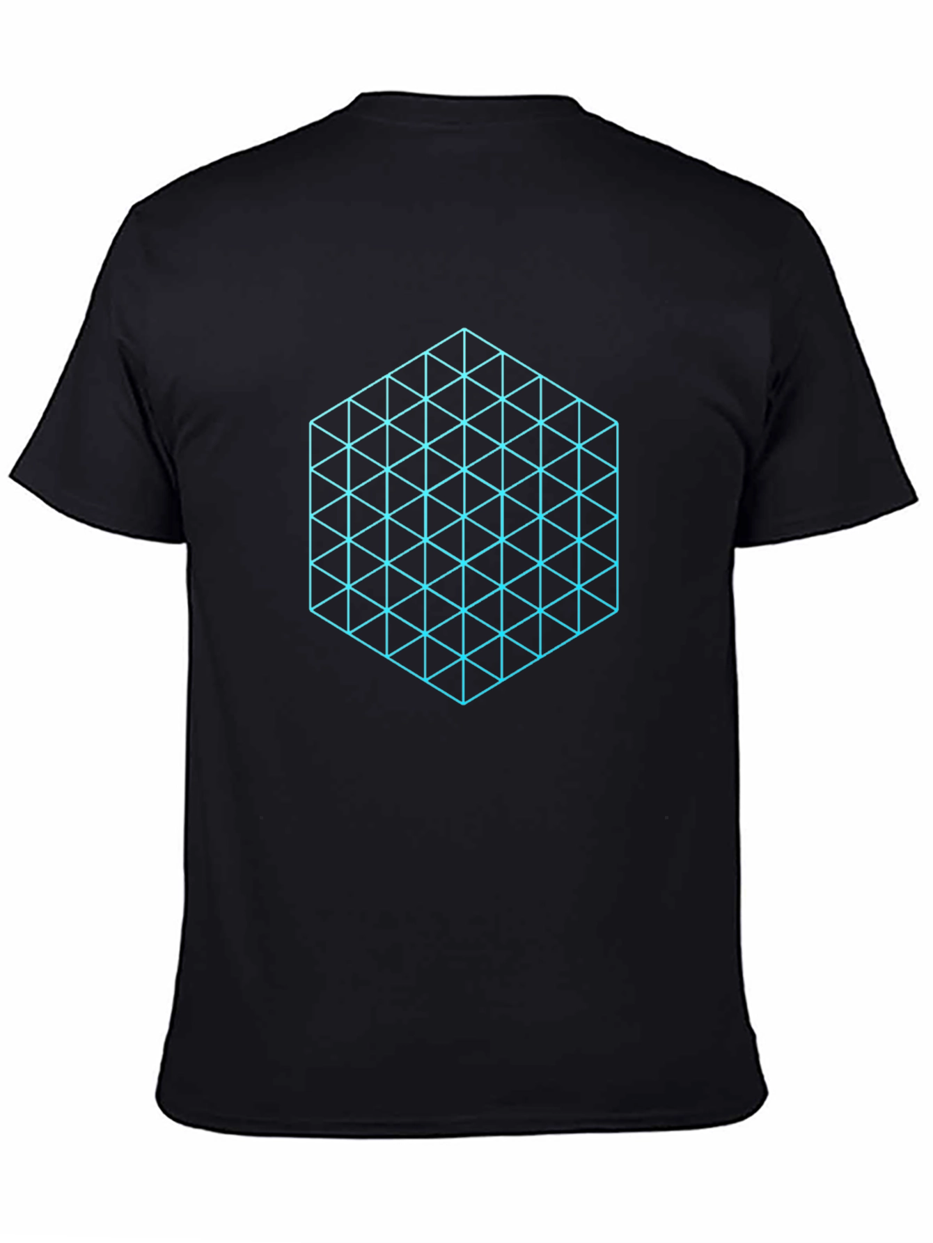 Geometric Triangles Black T-Shirt