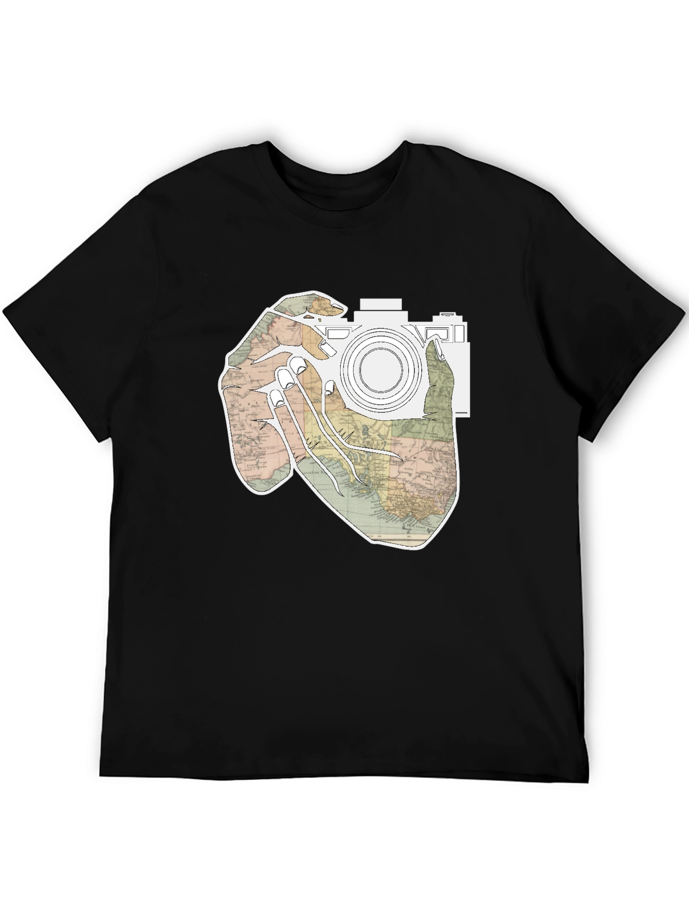 World Map Camera T-Shirt