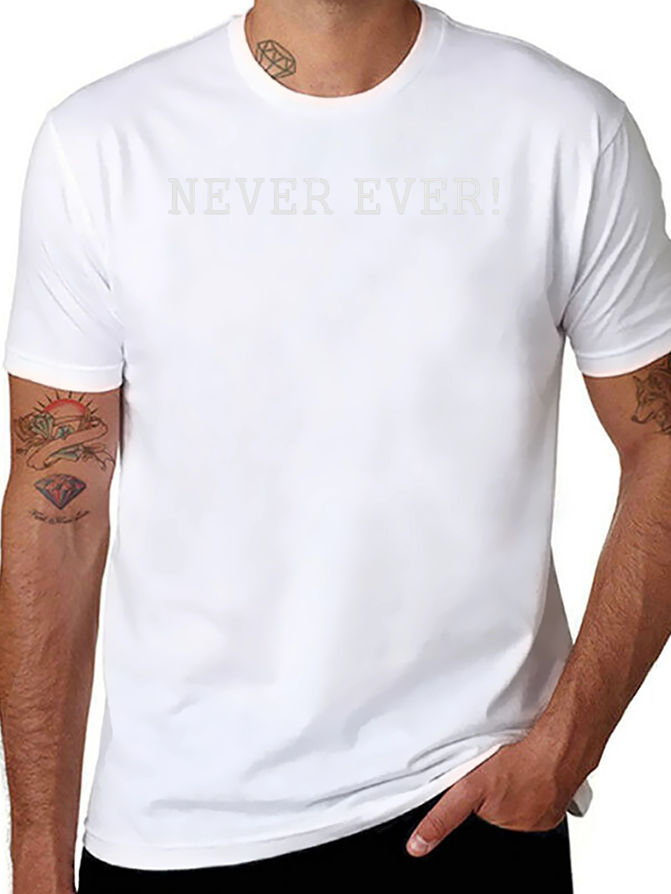 Never Ever! Graphic Black Tee - Casual Unisex Fit