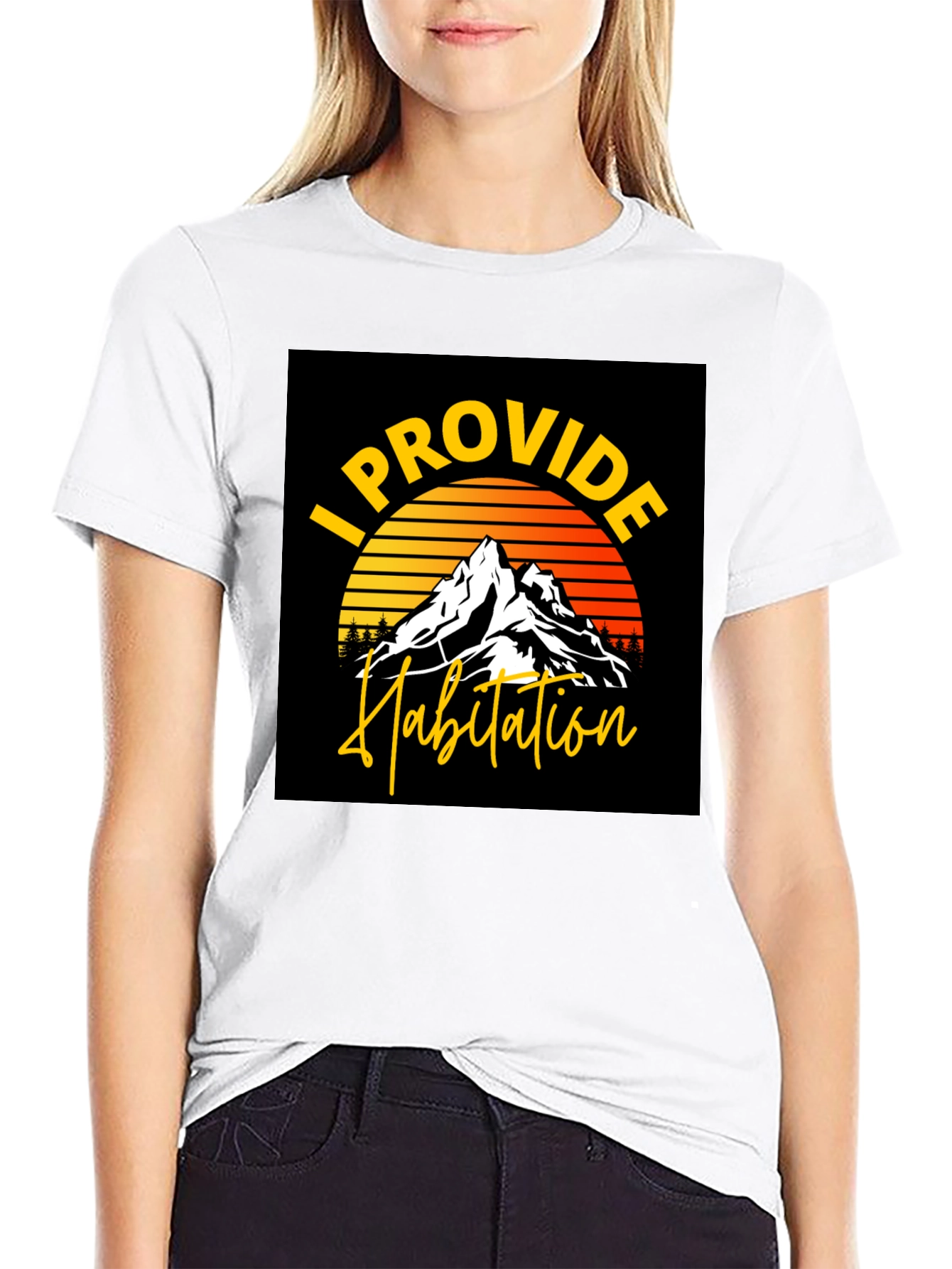 I Provide Habitation Mountain Sunset Graphic Tee