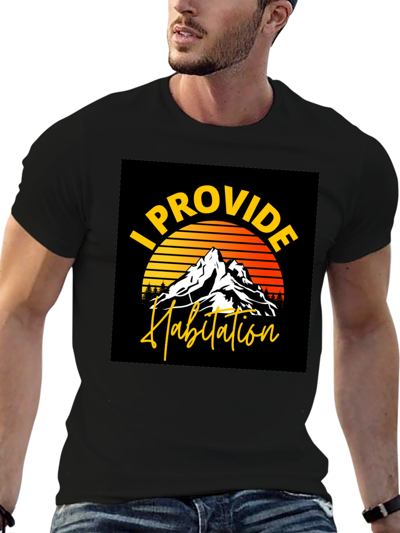I Provide Habitation Mountain Sunset Graphic Tee