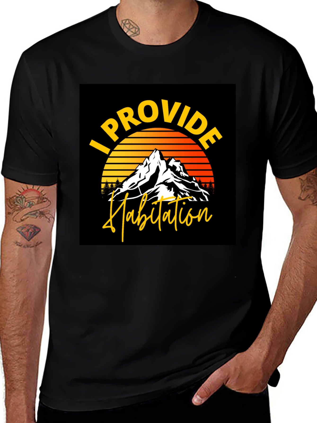 I Provide Habitation Mountain Sunset Graphic Tee