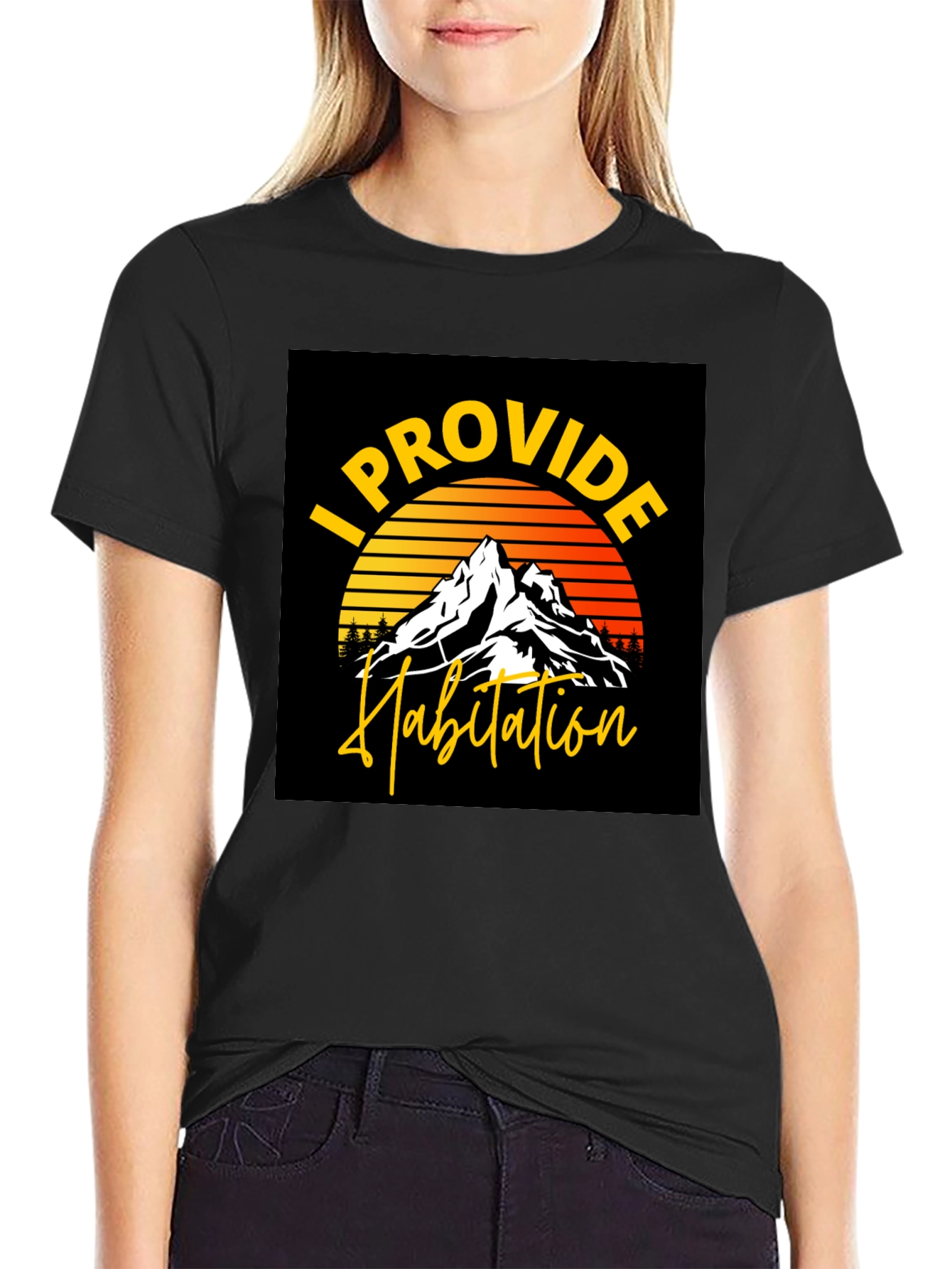 I Provide Habitation Mountain Sunset Graphic Tee