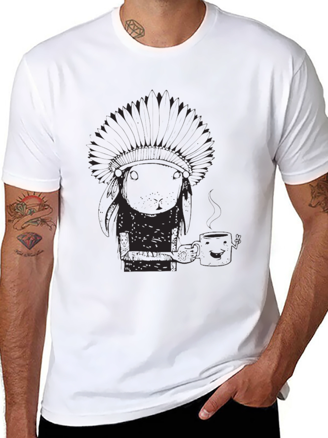Novelty Graphic Tee - Funny Native American Design