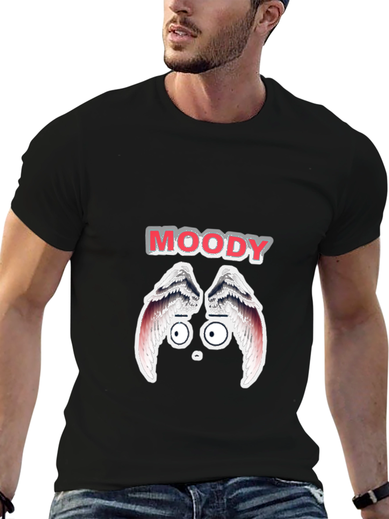 Moody Graphic Print Mens Black T-Shirt