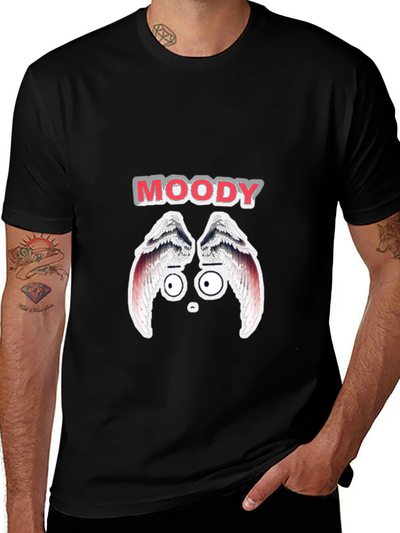 Moody Graphic Print Mens Black T-Shirt